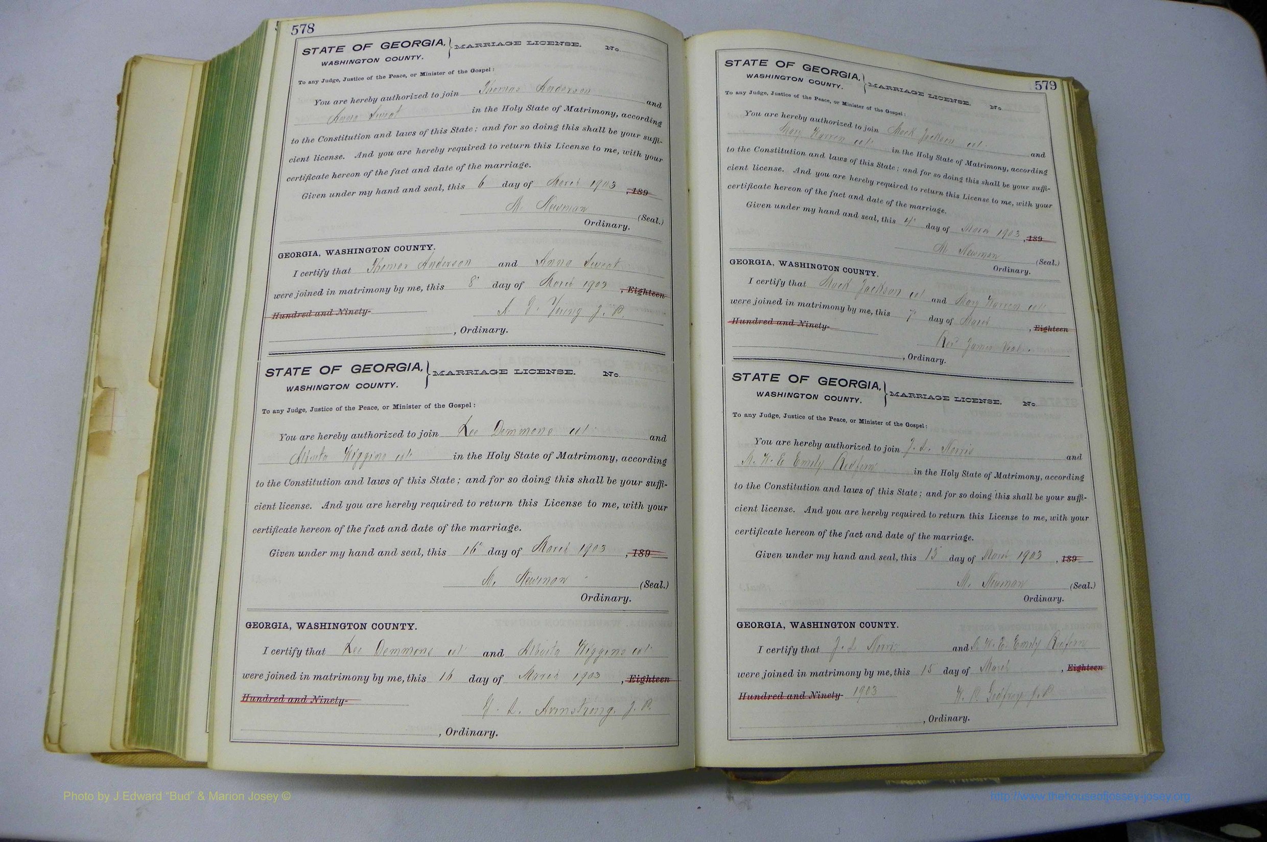 Was GA, Marriages Book I, 1899 - 1903, P 578-579.JPG