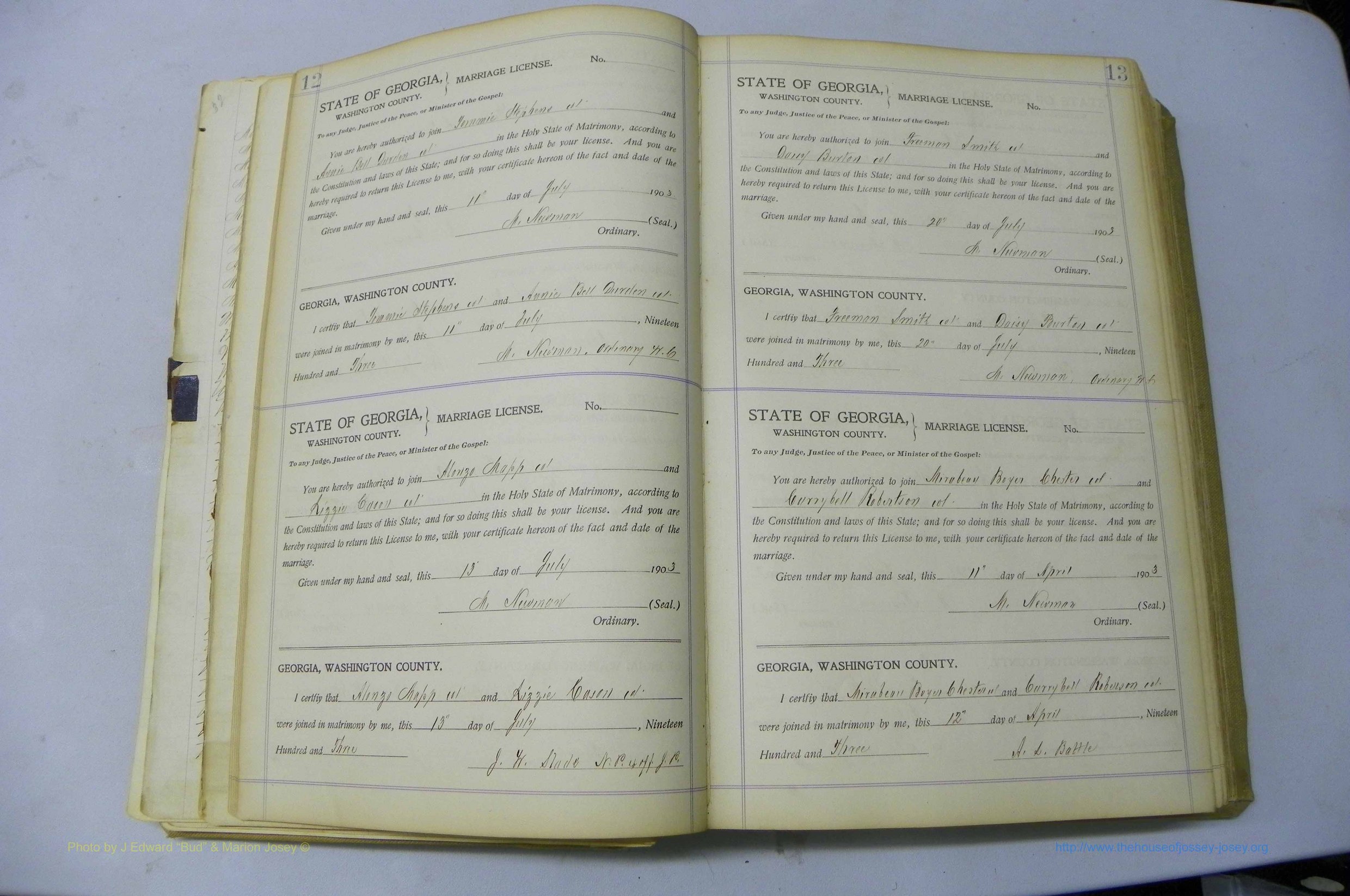 Was GA, Marriages Book J, 1903 - 1906, P 012-013.JPG
