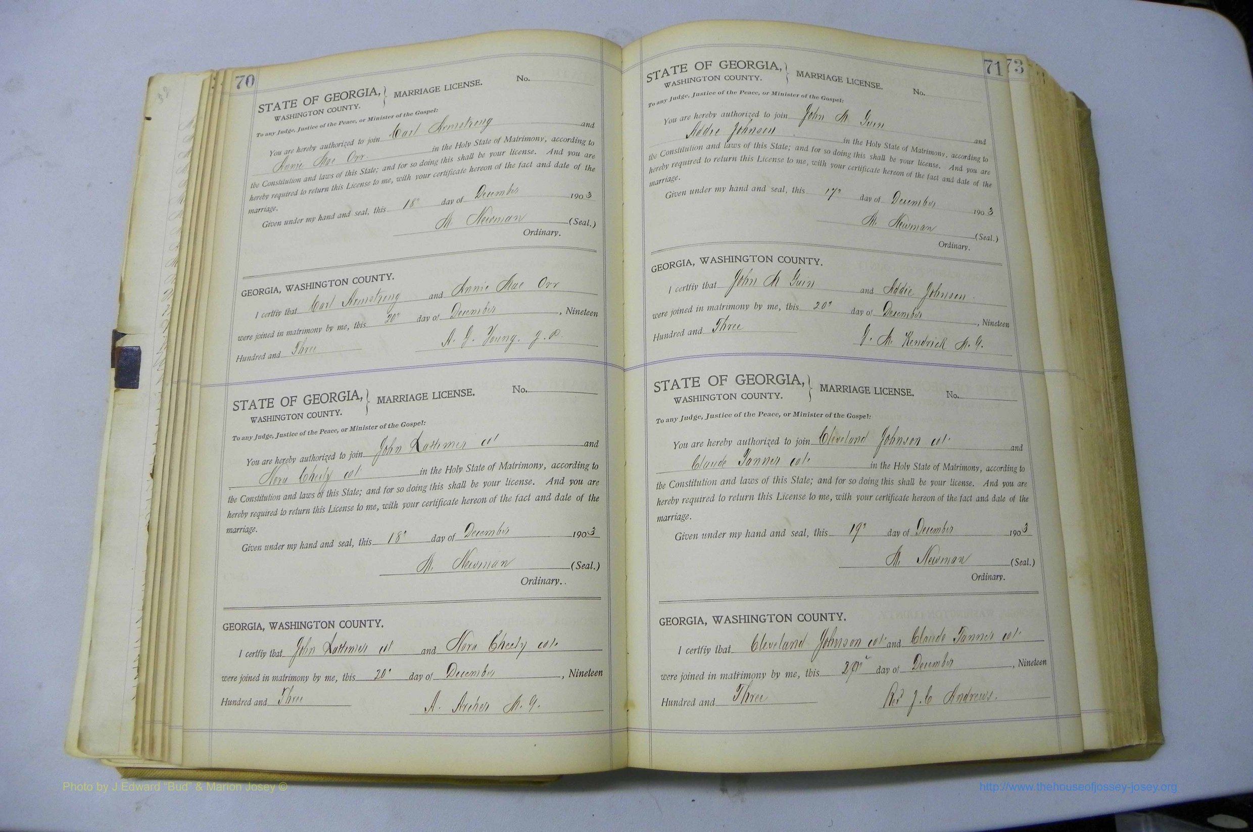 Was GA, Marriages Book J, 1903 - 1906, P 070-071.JPG