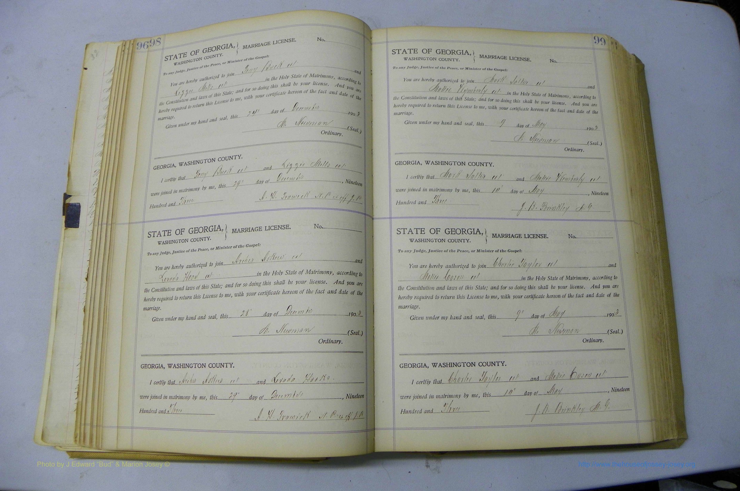 Was GA, Marriages Book J, 1903 - 1906, P 098-099.JPG