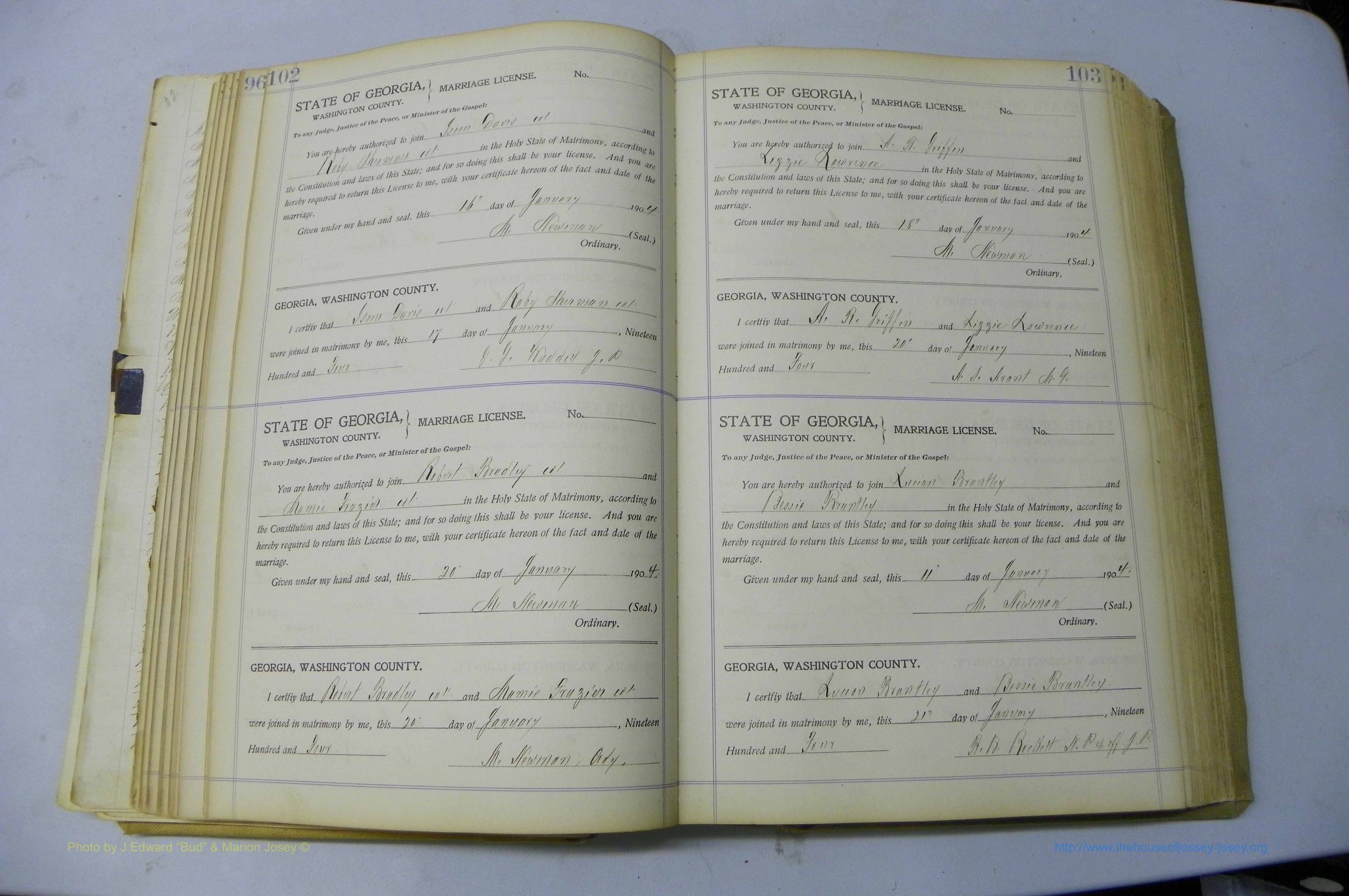 Was GA, Marriages Book J, 1903 - 1906, P 102-103.JPG