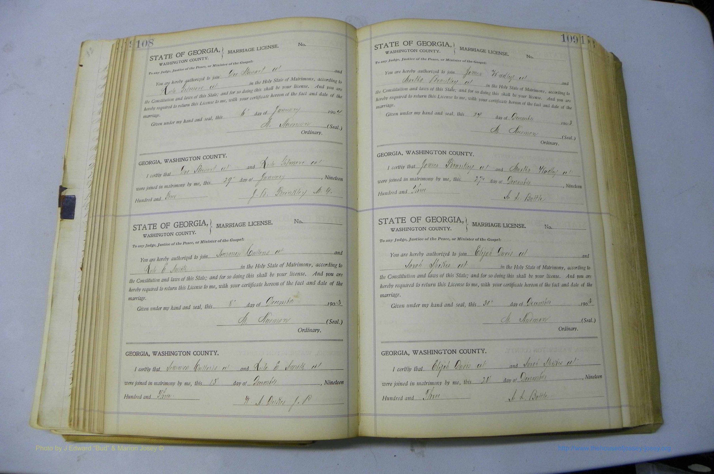 Was GA, Marriages Book J, 1903 - 1906, P 108-109.JPG
