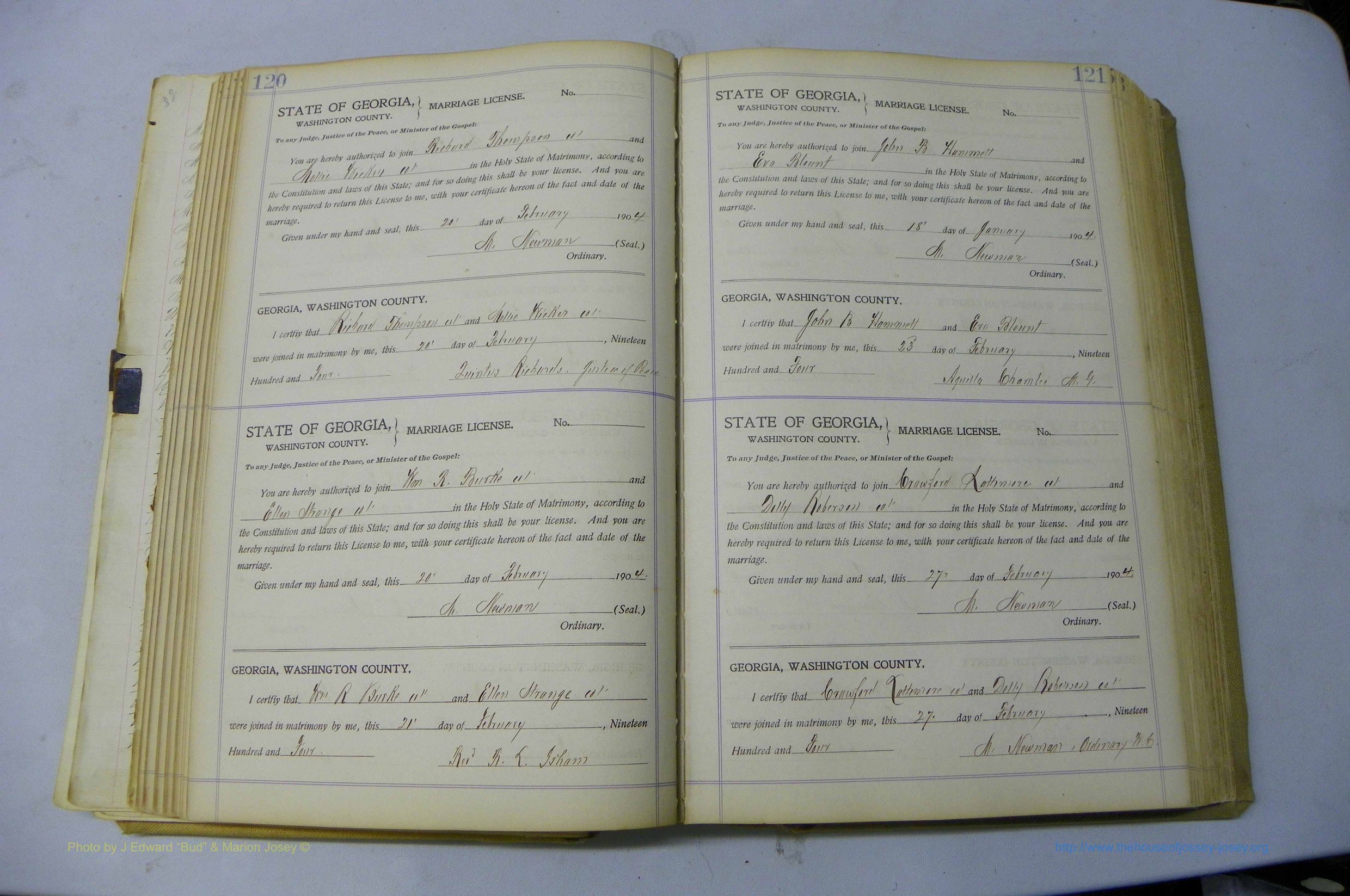 Was GA, Marriages Book J, 1903 - 1906, P 120-121.JPG