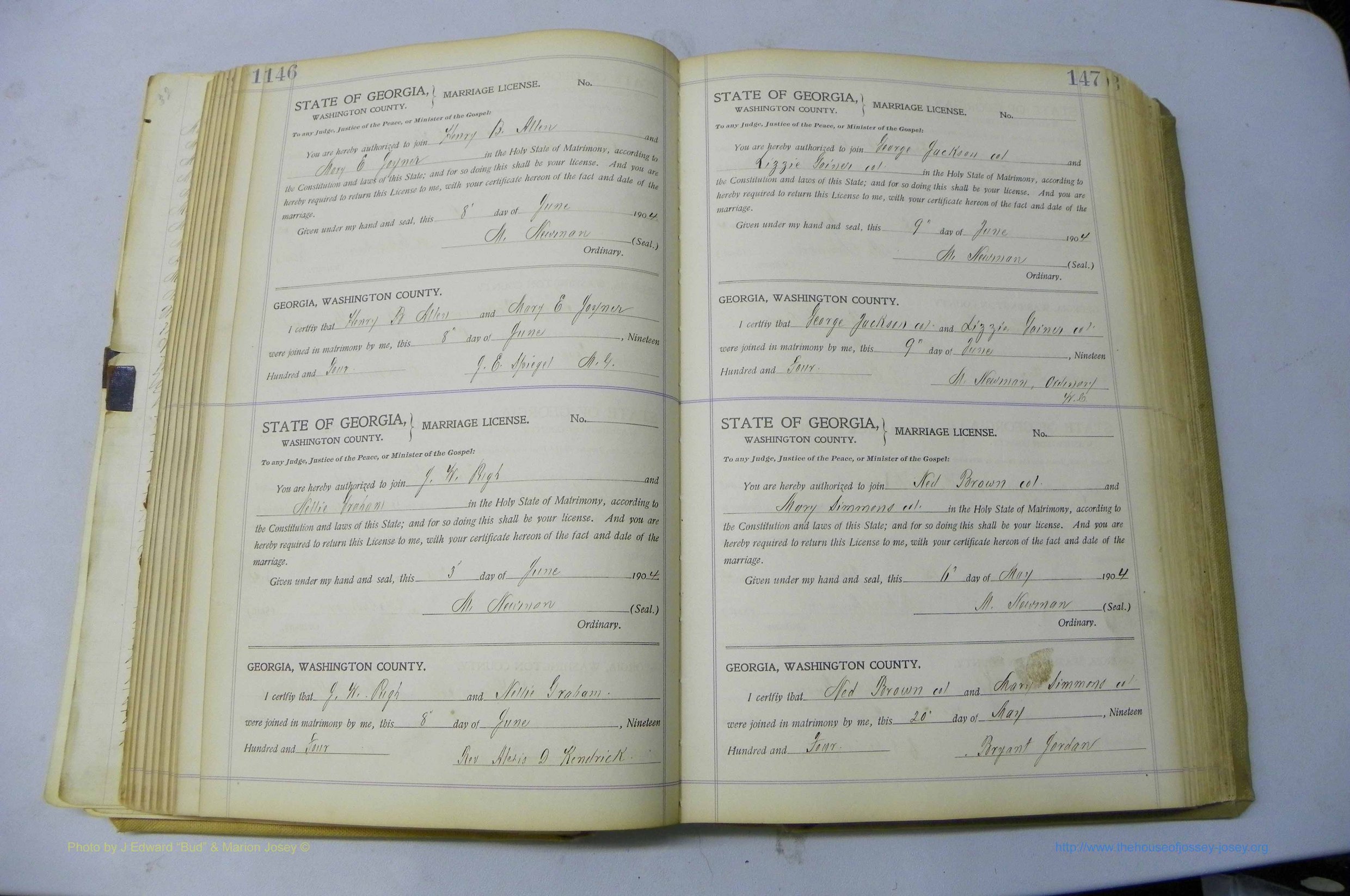 Was GA, Marriages Book J, 1903 - 1906, P 146-147.JPG