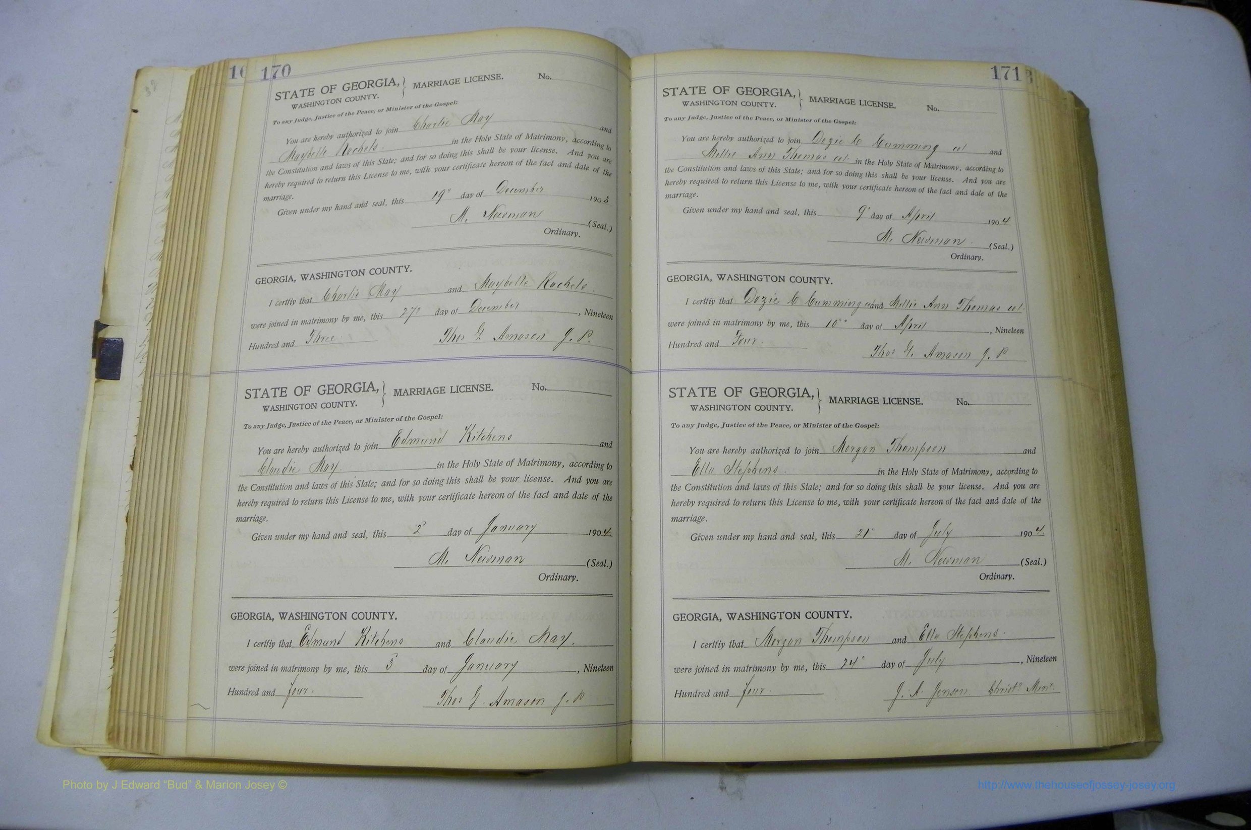Was GA, Marriages Book J, 1903 - 1906, P 170-171.JPG