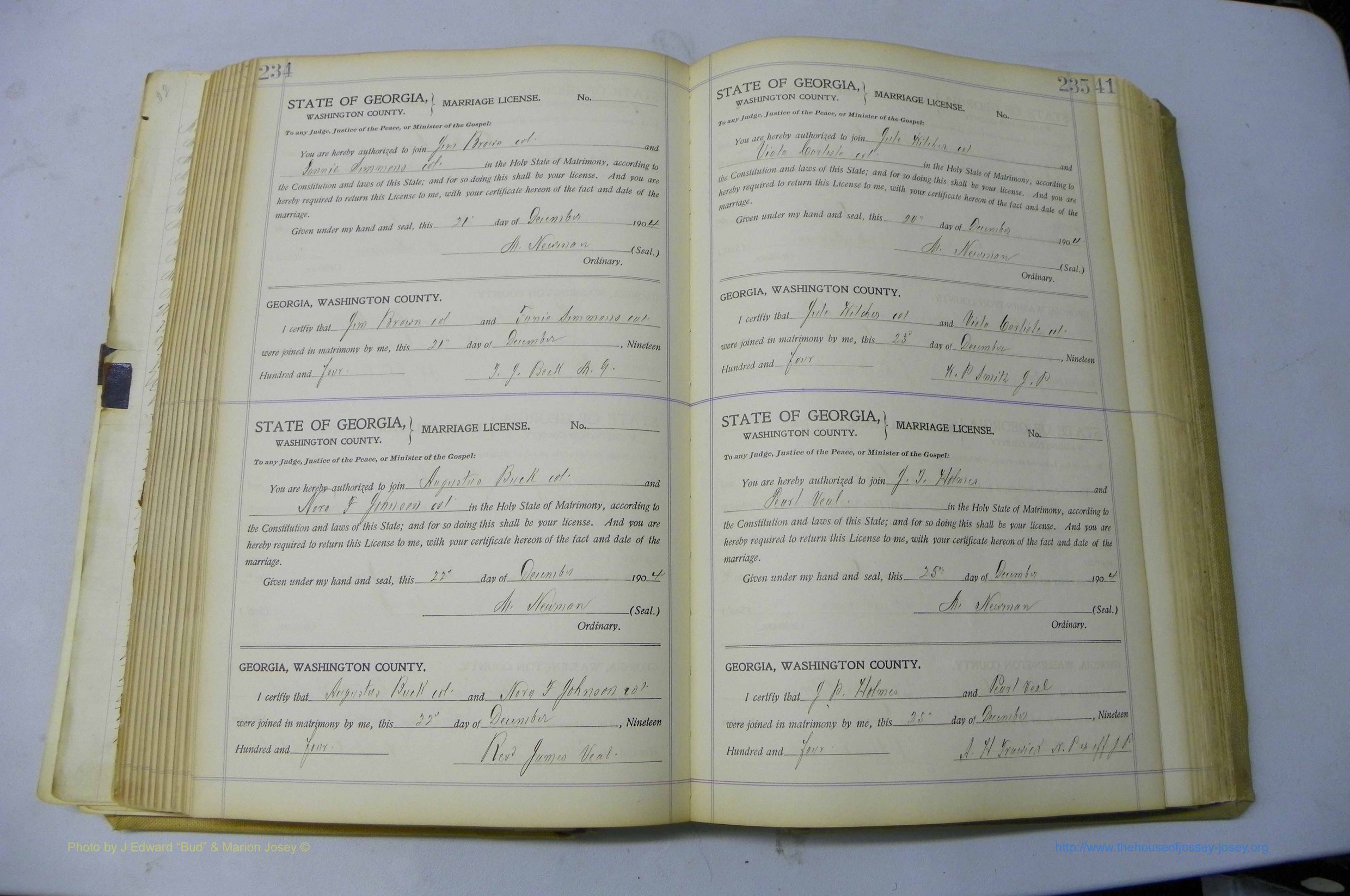 Was GA, Marriages Book J, 1903 - 1906, P 234-235.JPG