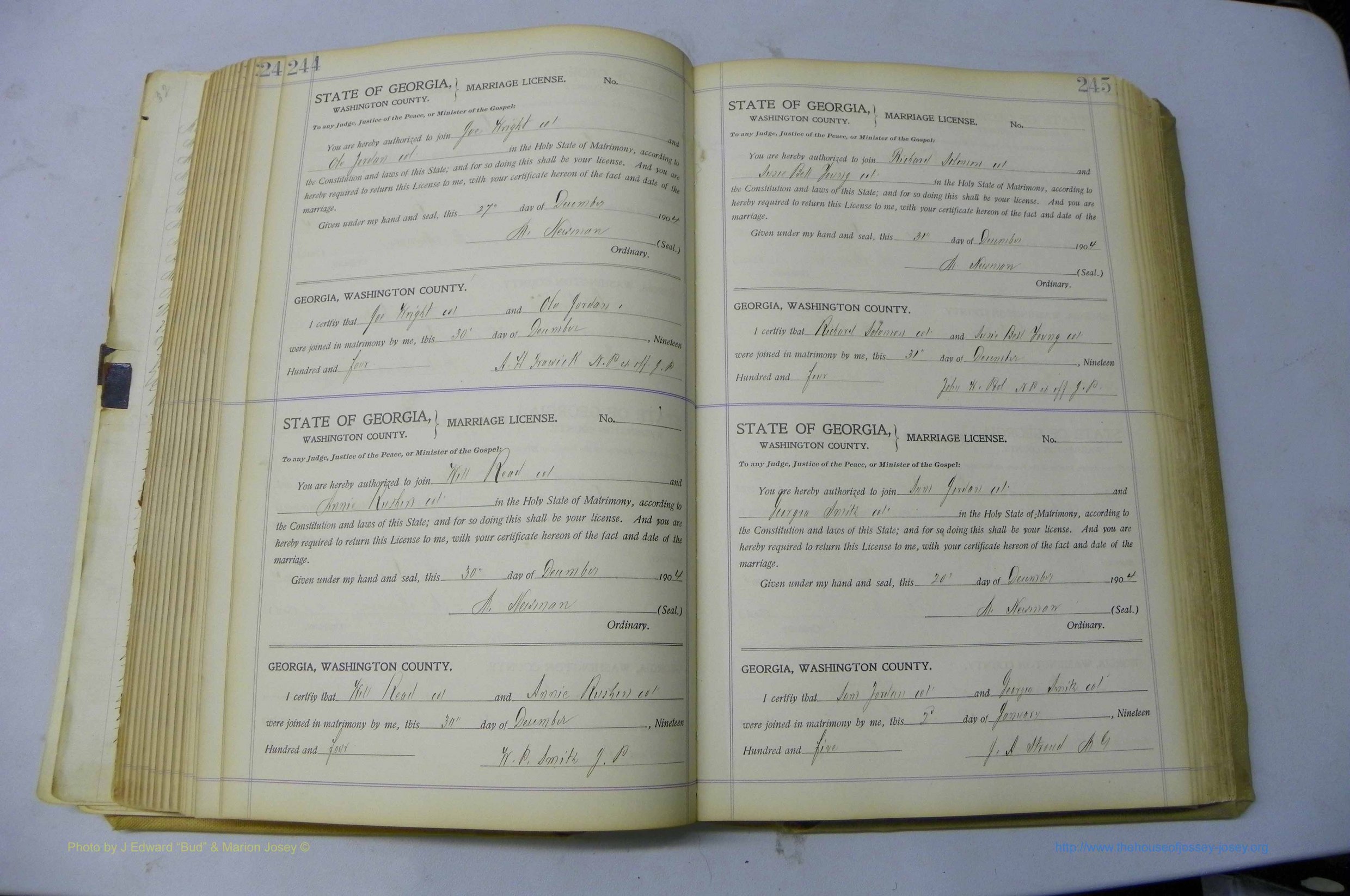 Was GA, Marriages Book J, 1903 - 1906, P 244-245.JPG