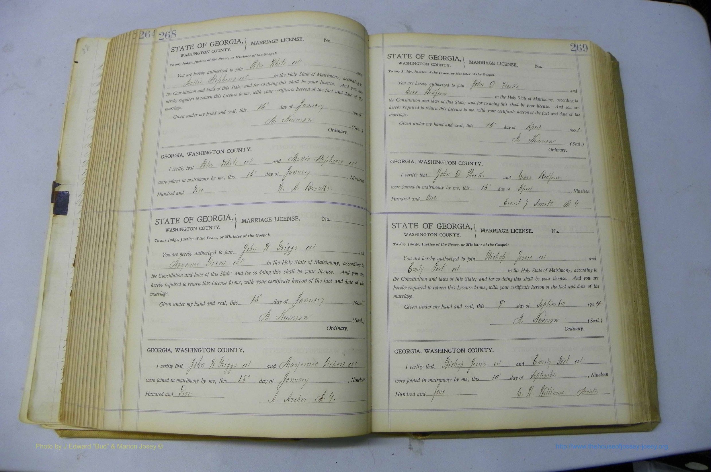 Was GA, Marriages Book J, 1903 - 1906, P 268-269.JPG