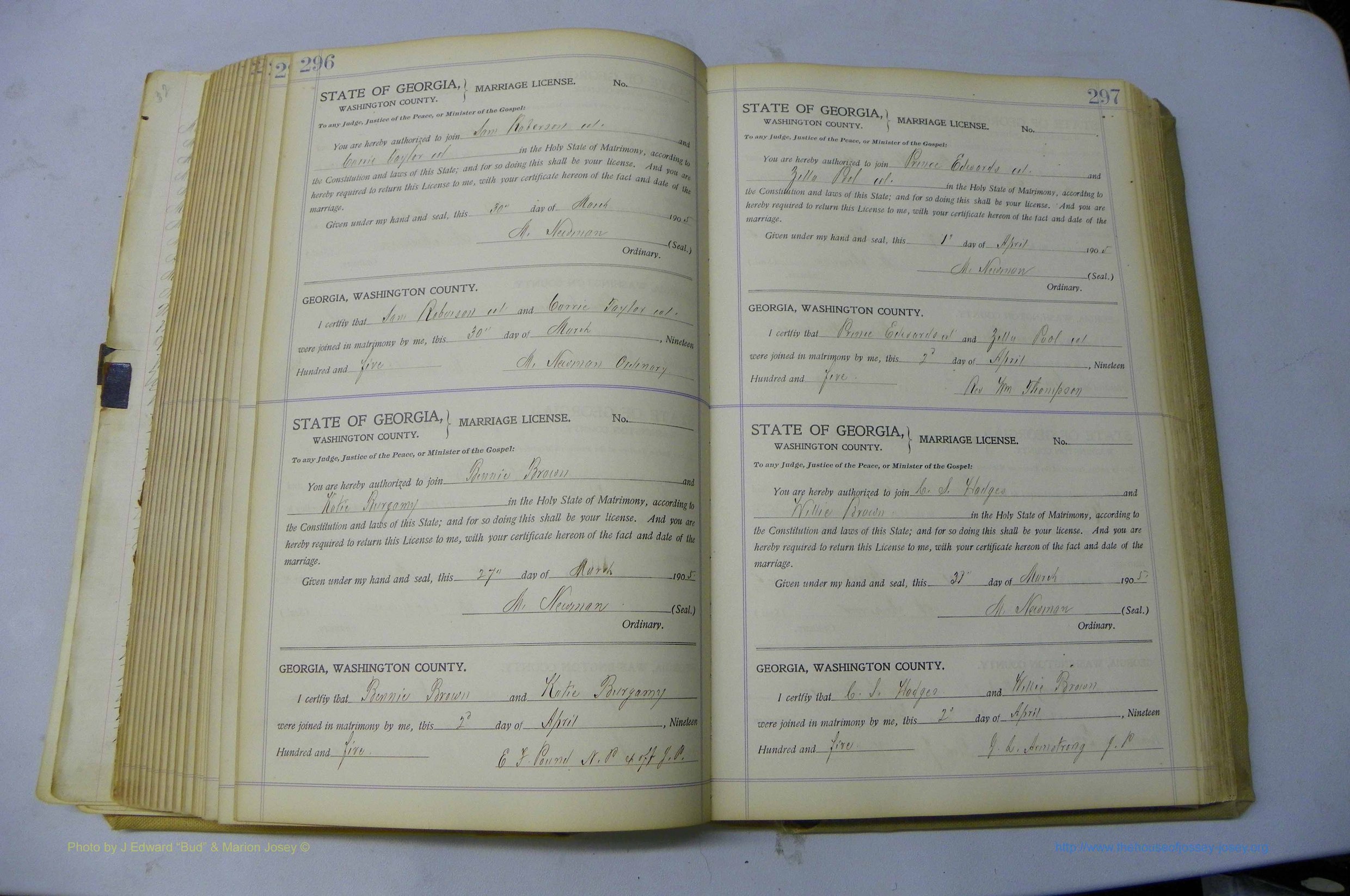 Was GA, Marriages Book J, 1903 - 1906, P 296-297.JPG