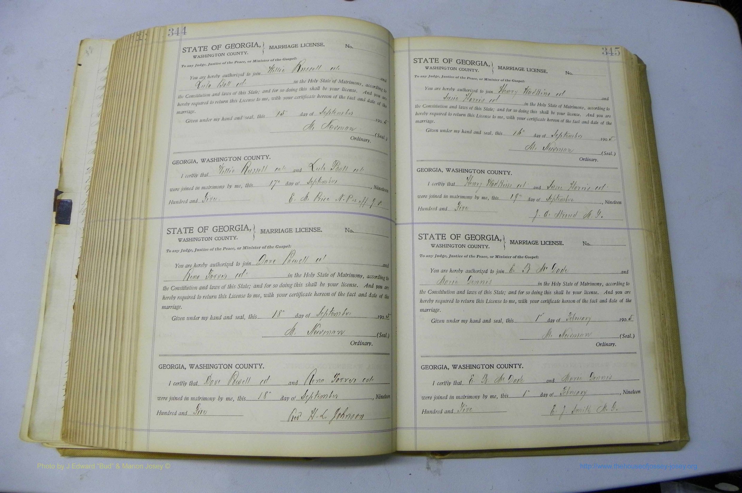 Was GA, Marriages Book J, 1903 - 1906, P 344-345.JPG