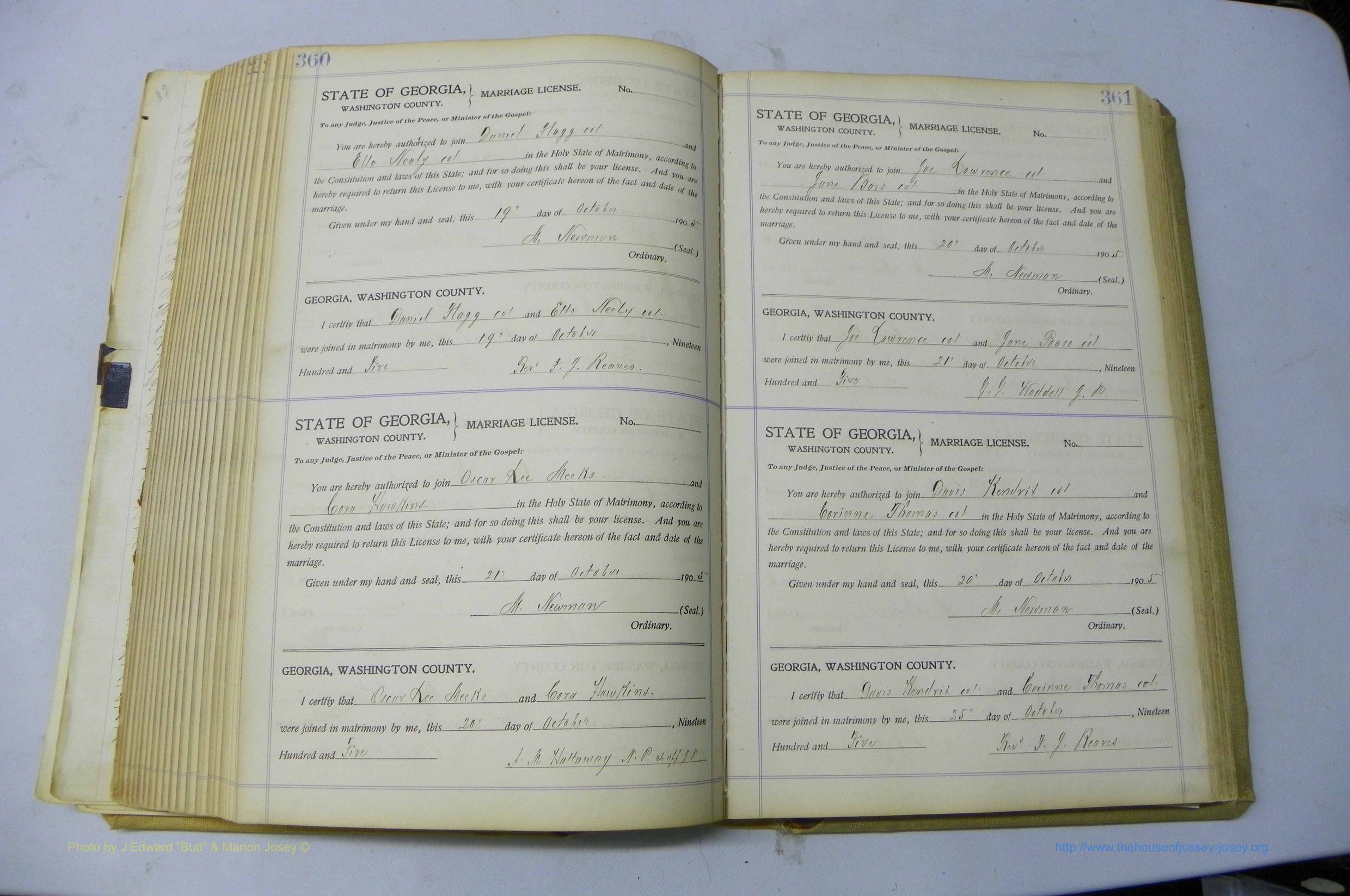 Was GA, Marriages Book J, 1903 - 1906, P 360-361.JPG