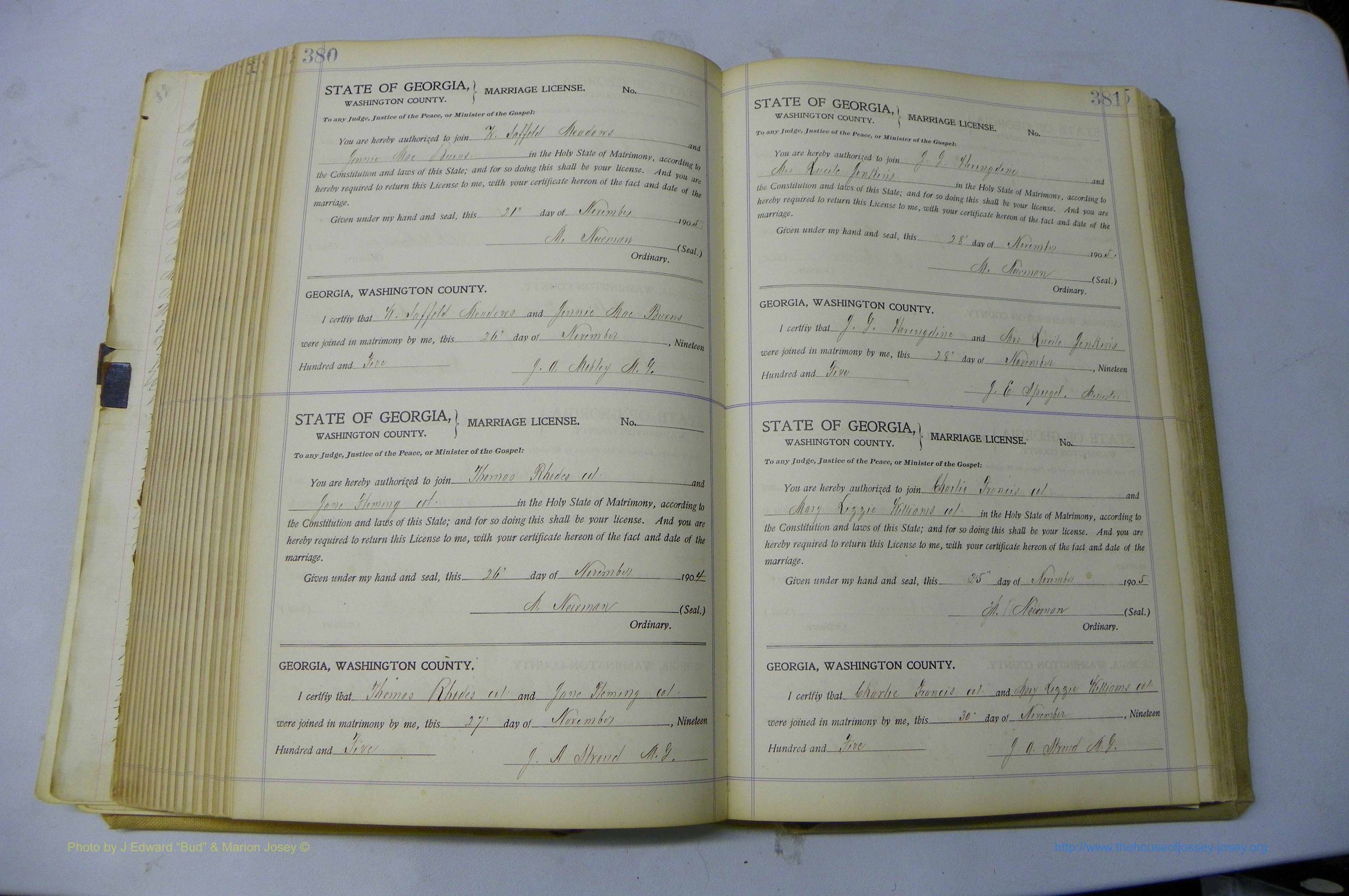 Was GA, Marriages Book J, 1903 - 1906, P 380-381.JPG