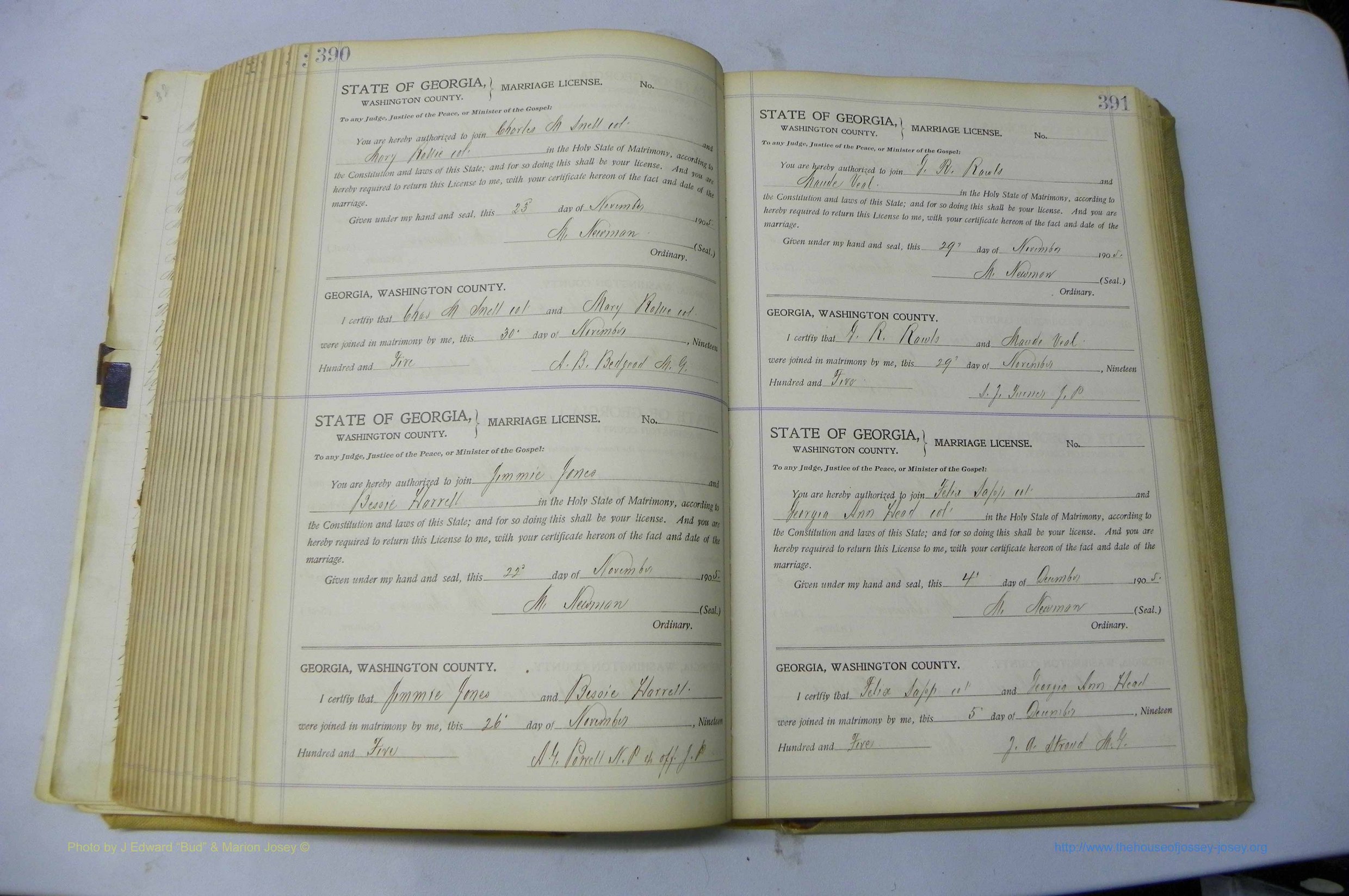 Was GA, Marriages Book J, 1903 - 1906, P 390-391.JPG