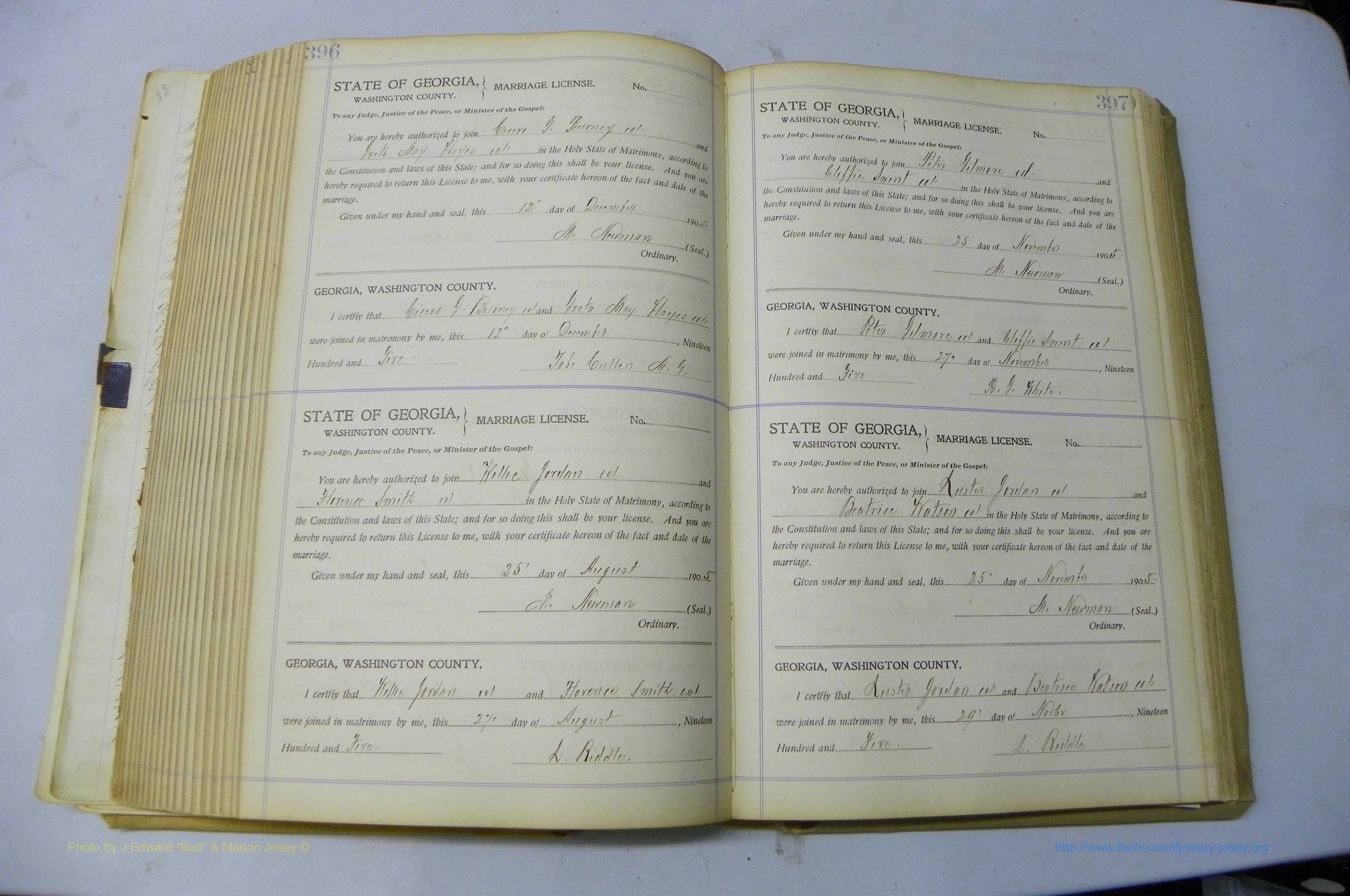 Was GA, Marriages Book J, 1903 - 1906, P 396-397.JPG