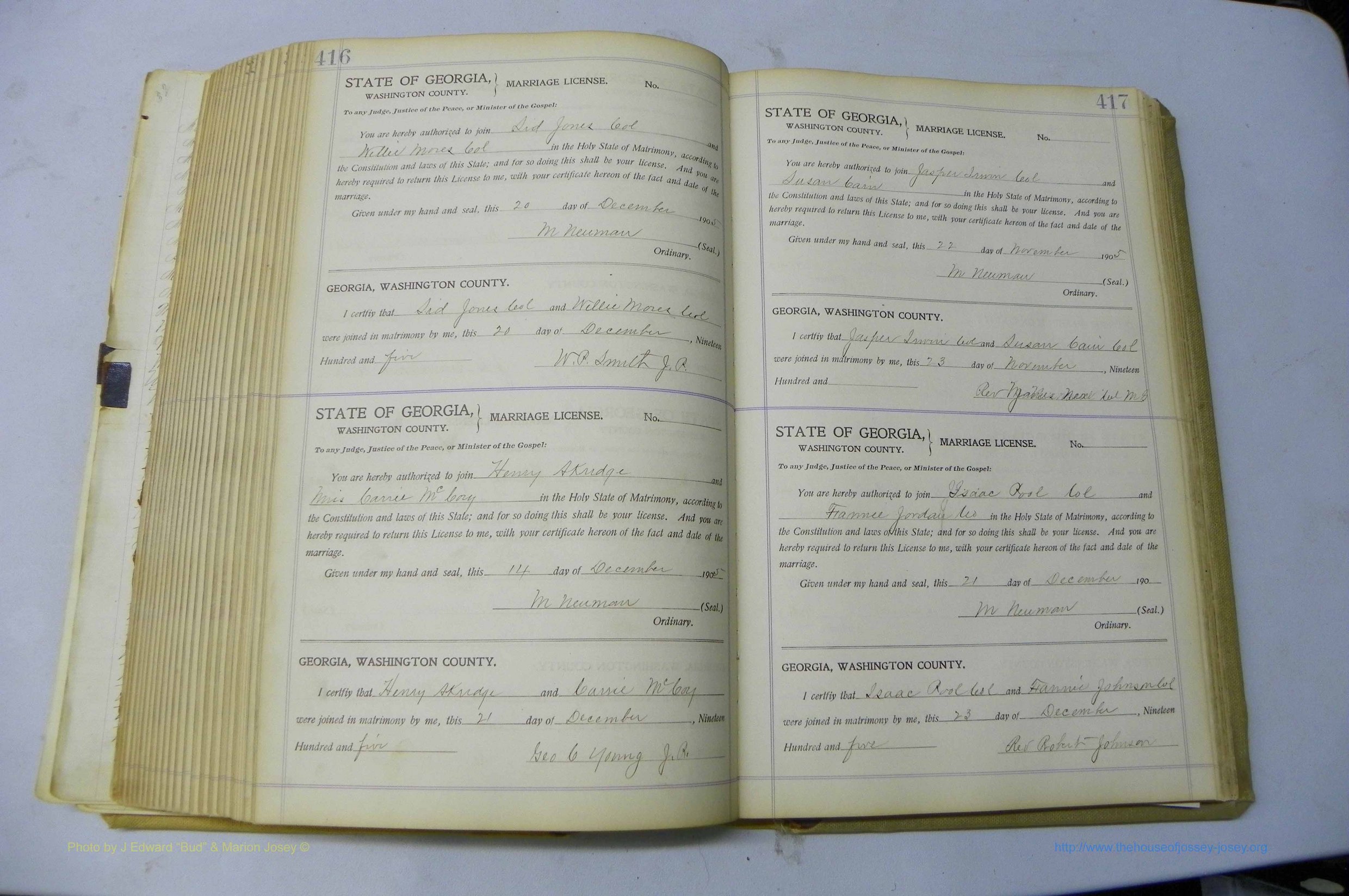 Was GA, Marriages Book J, 1903 - 1906, P 416-417.JPG
