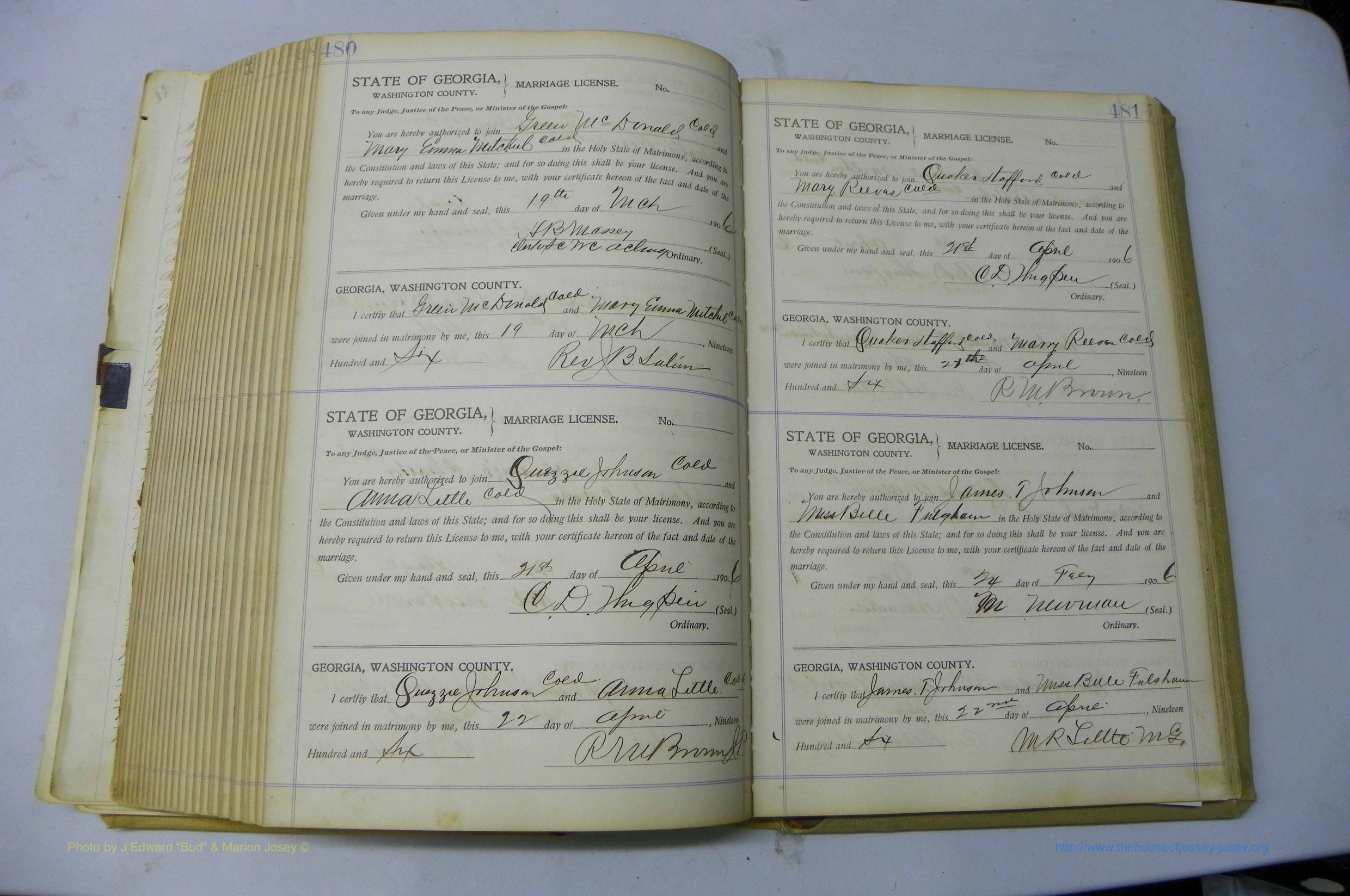 Was GA, Marriages Book J, 1903 - 1906, P 480-481.JPG