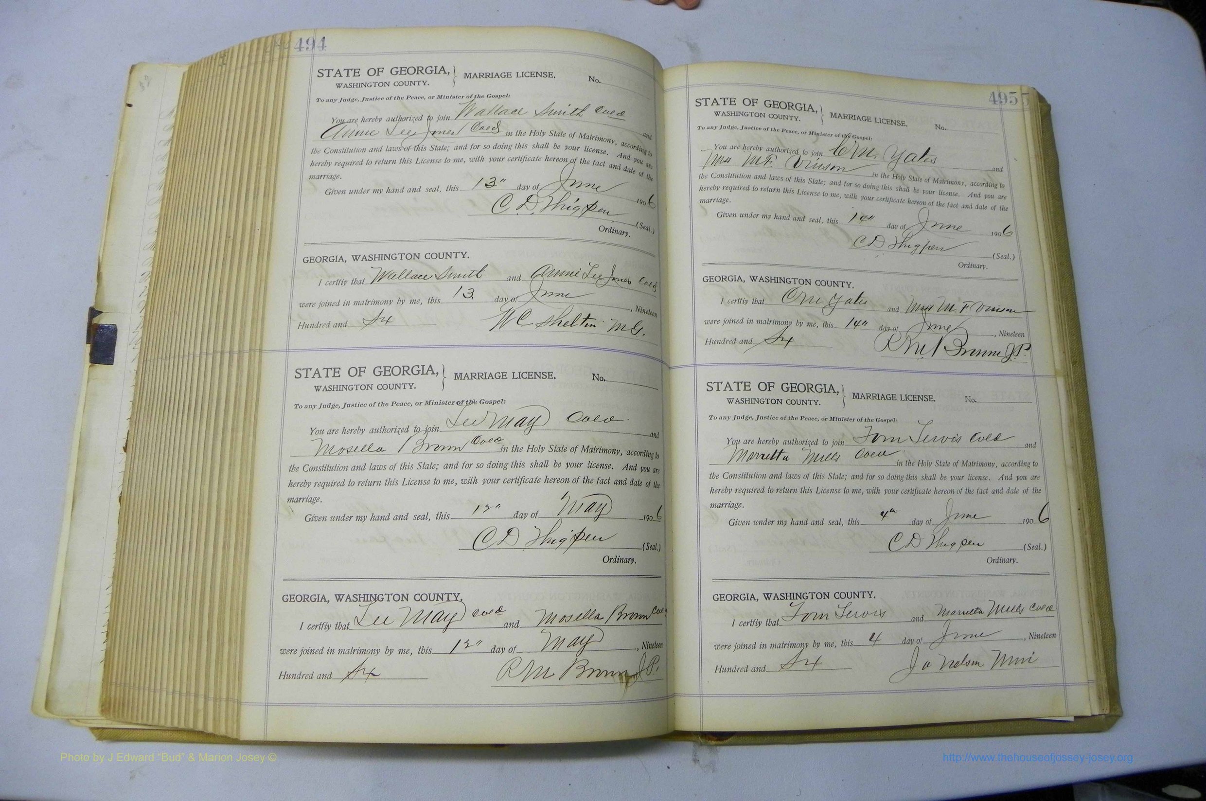 Was GA, Marriages Book J, 1903 - 1906, P 494-495.JPG