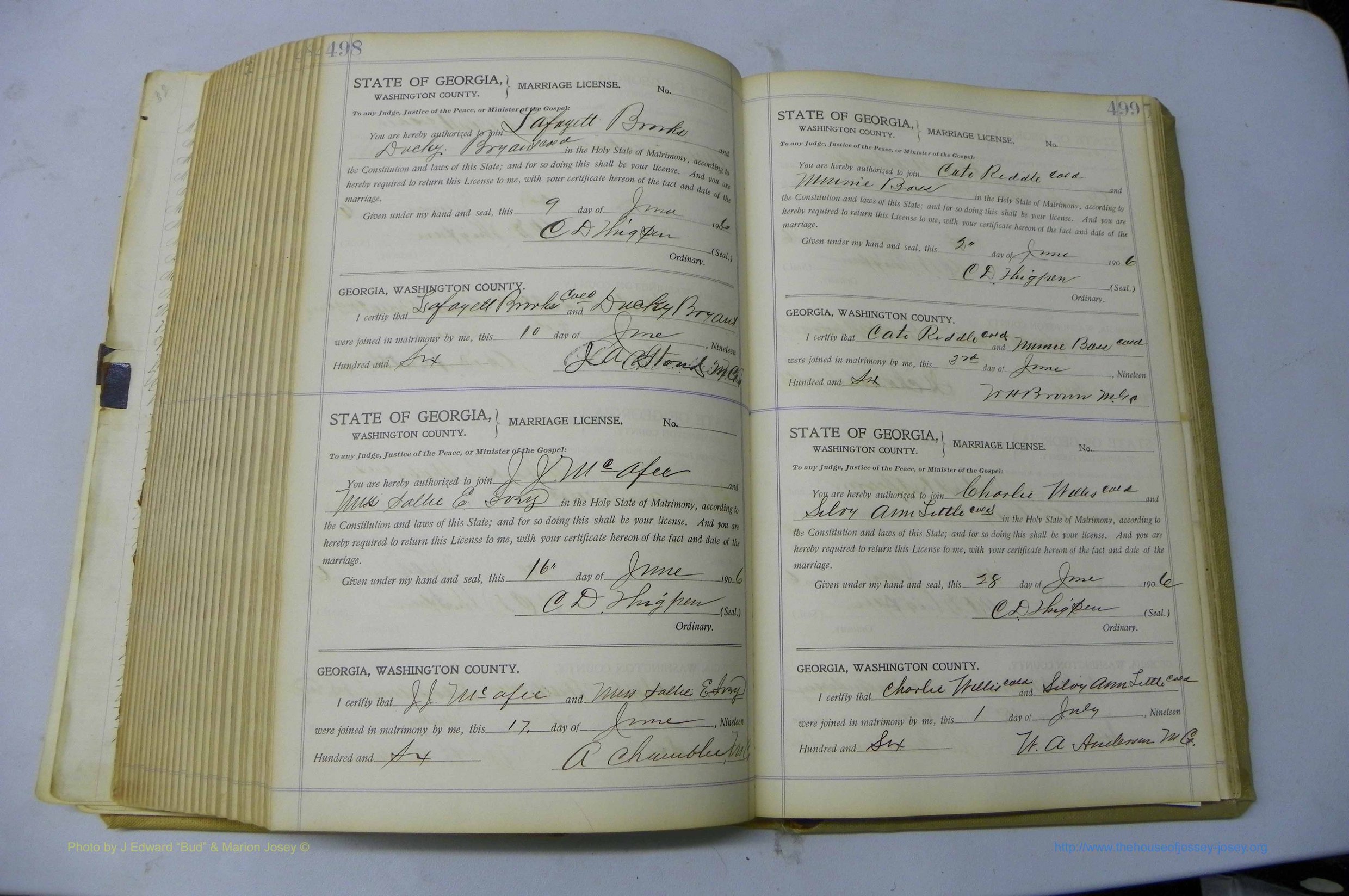 Was GA, Marriages Book J, 1903 - 1906, P 498-499.JPG