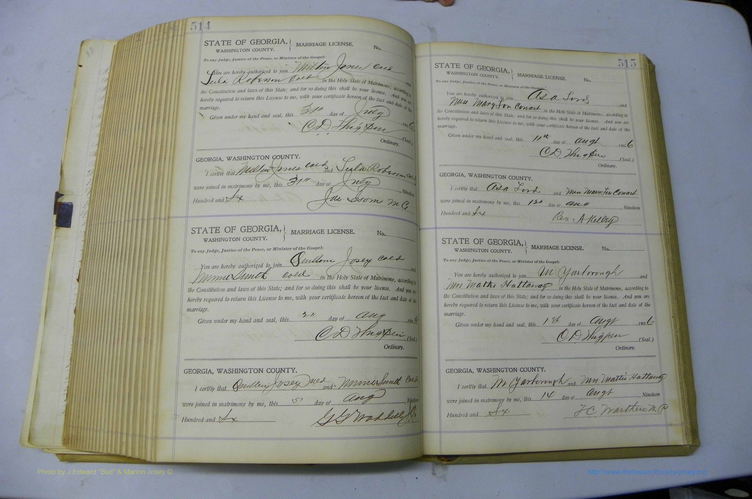 Was GA, Marriages Book J, 1903 - 1906, P 514-515.JPG