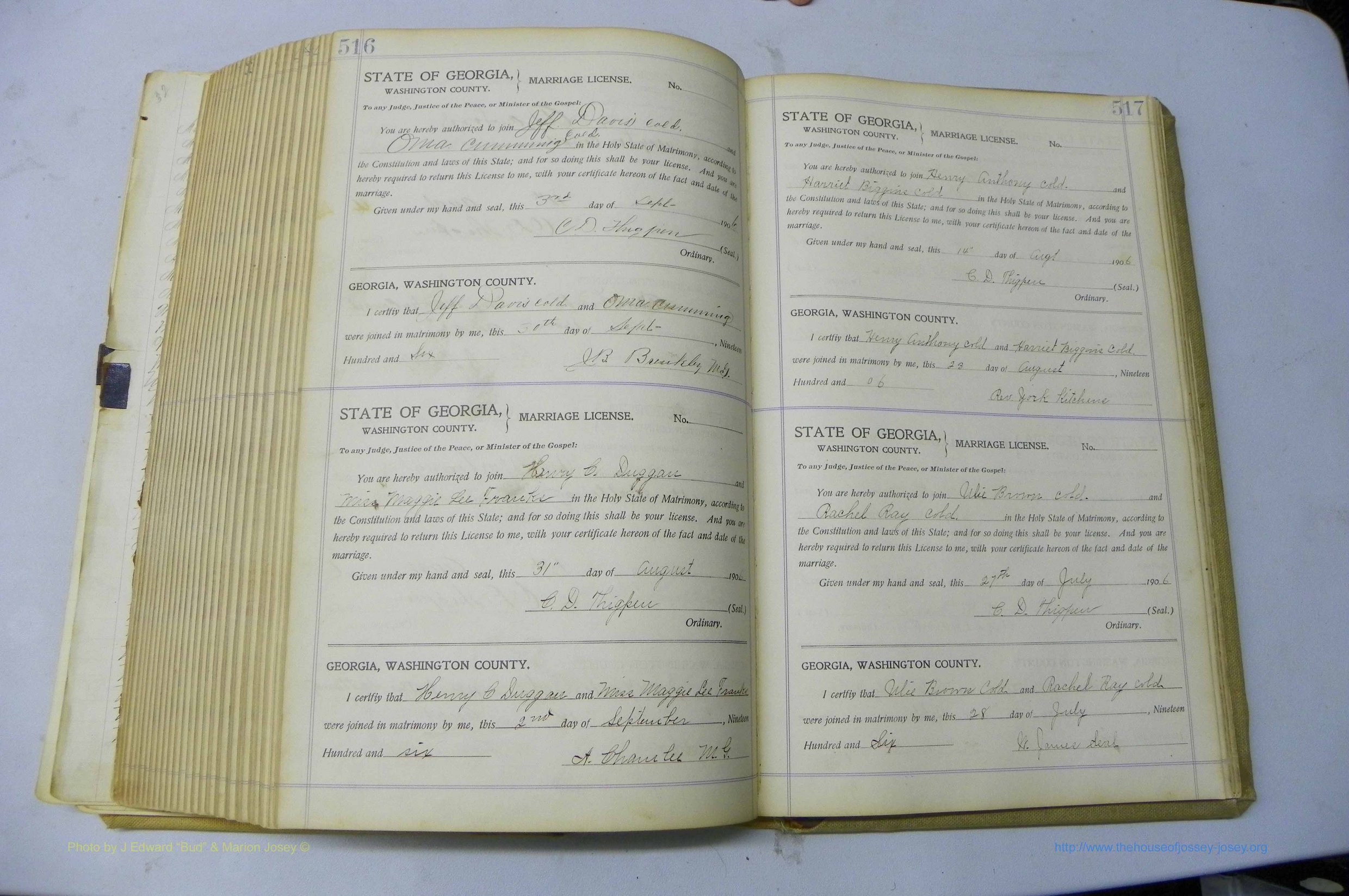 Was GA, Marriages Book J, 1903 - 1906, P 516-517.JPG