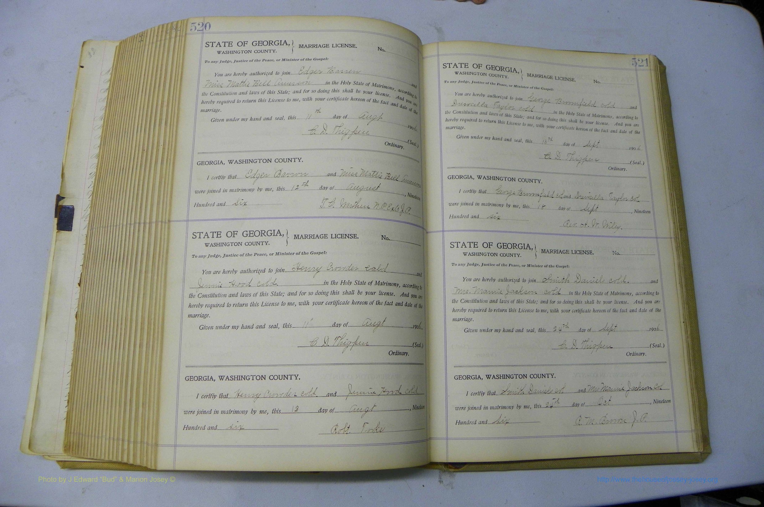 Was GA, Marriages Book J, 1903 - 1906, P 520-521.JPG