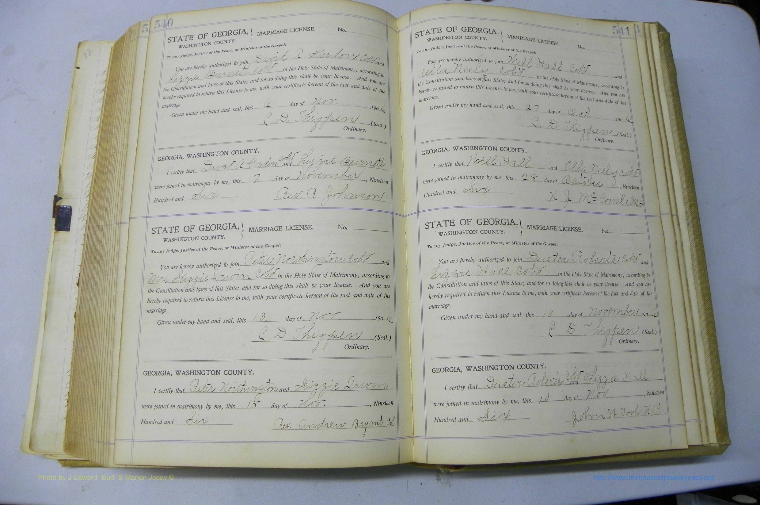 Was GA, Marriages Book J, 1903 - 1906, P 540-541.JPG