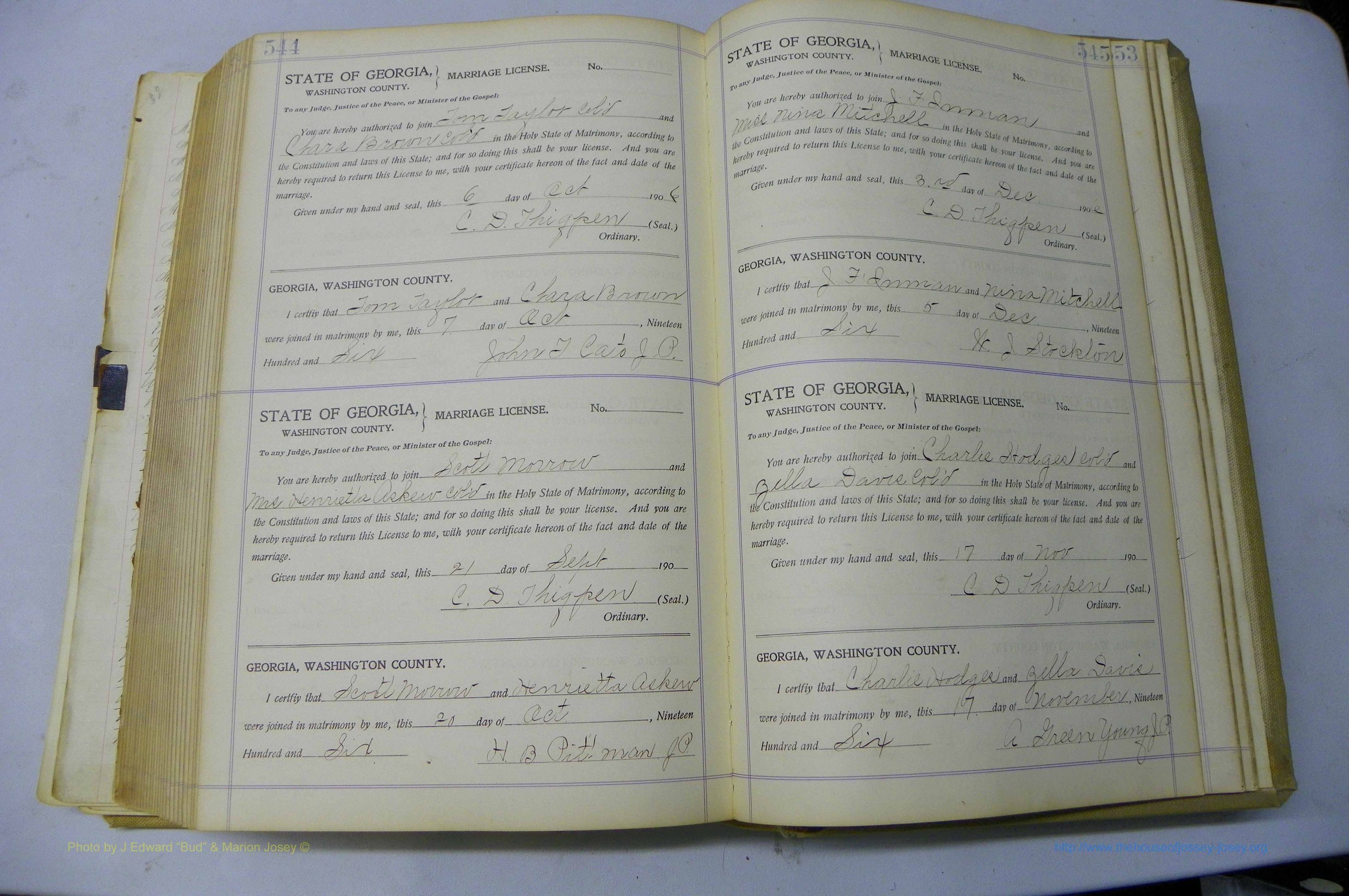 Was GA, Marriages Book J, 1903 - 1906, P 544-545.JPG