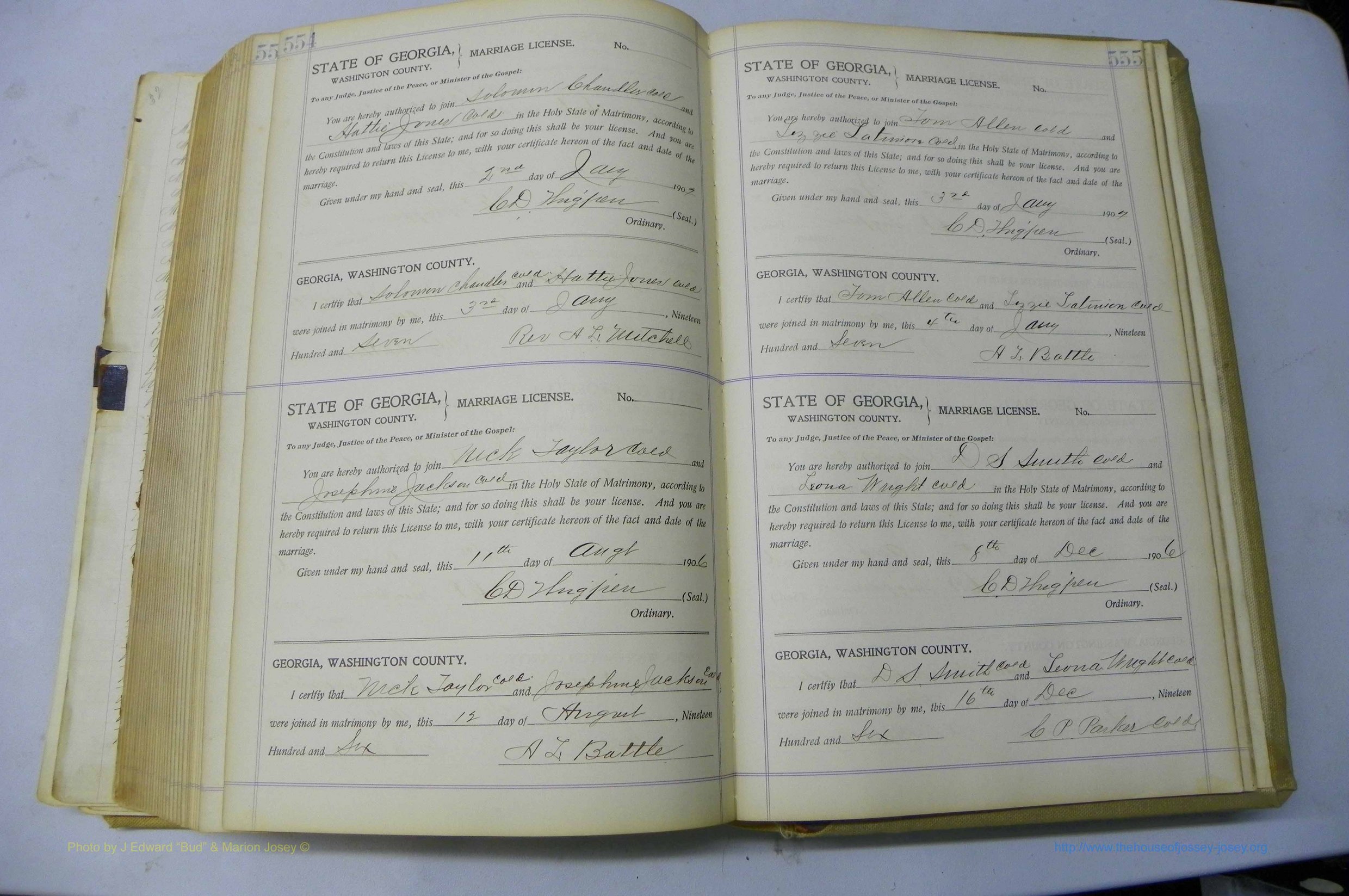Was GA, Marriages Book J, 1903 - 1906, P 554-555.JPG
