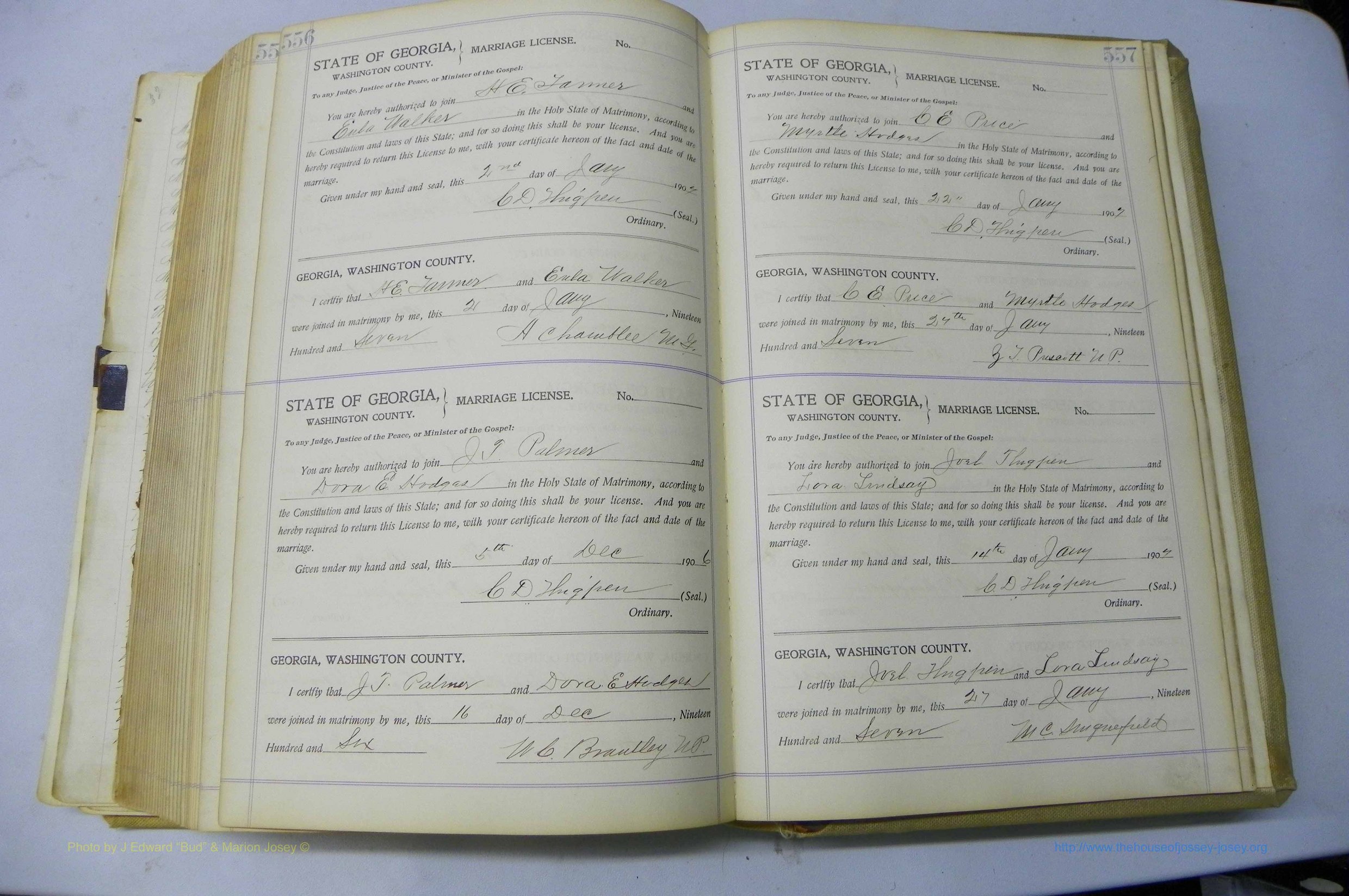 Was GA, Marriages Book J, 1903 - 1906, P 556-557.JPG