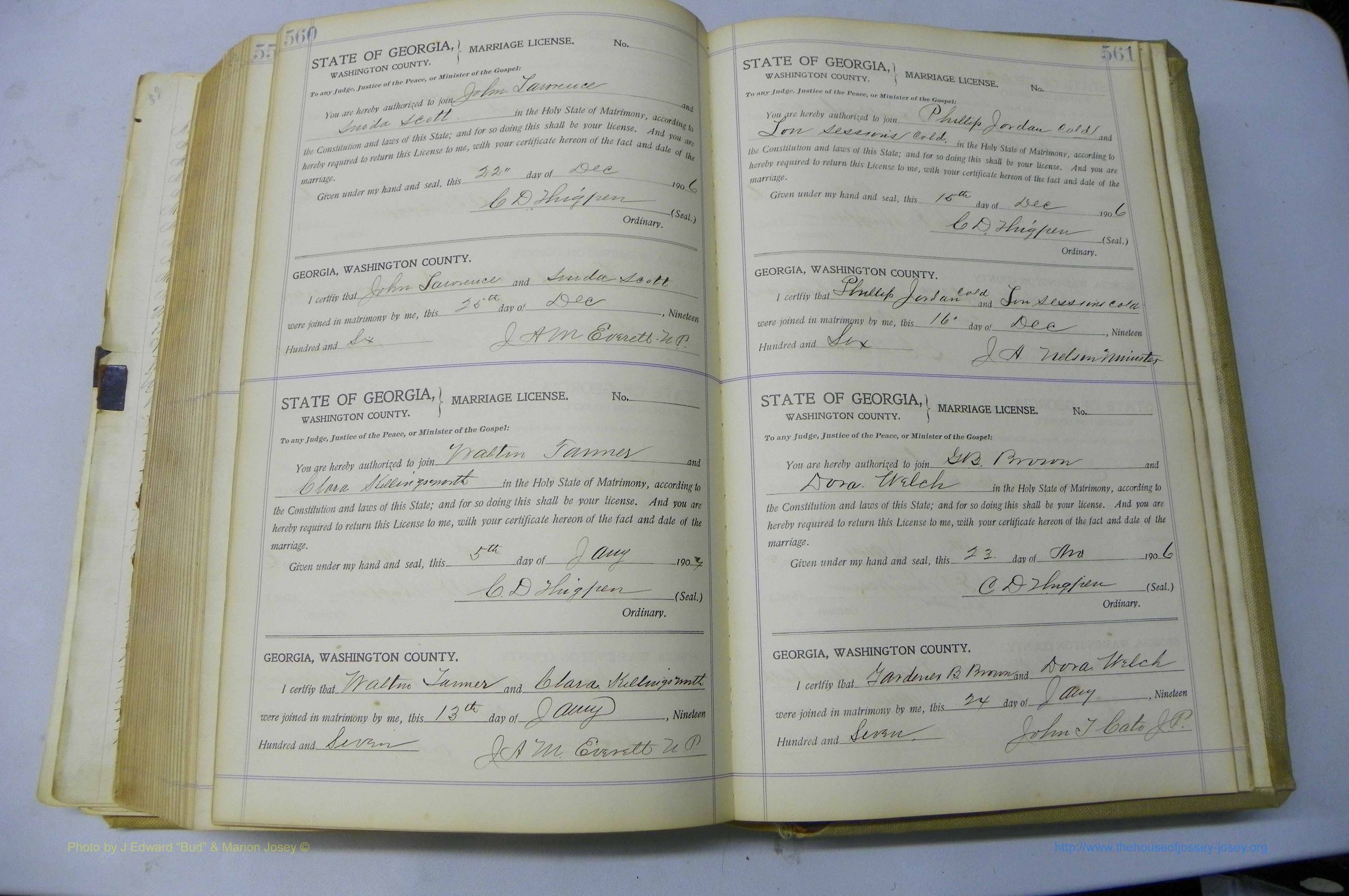 Was GA, Marriages Book J, 1903 - 1906, P 560-561.JPG