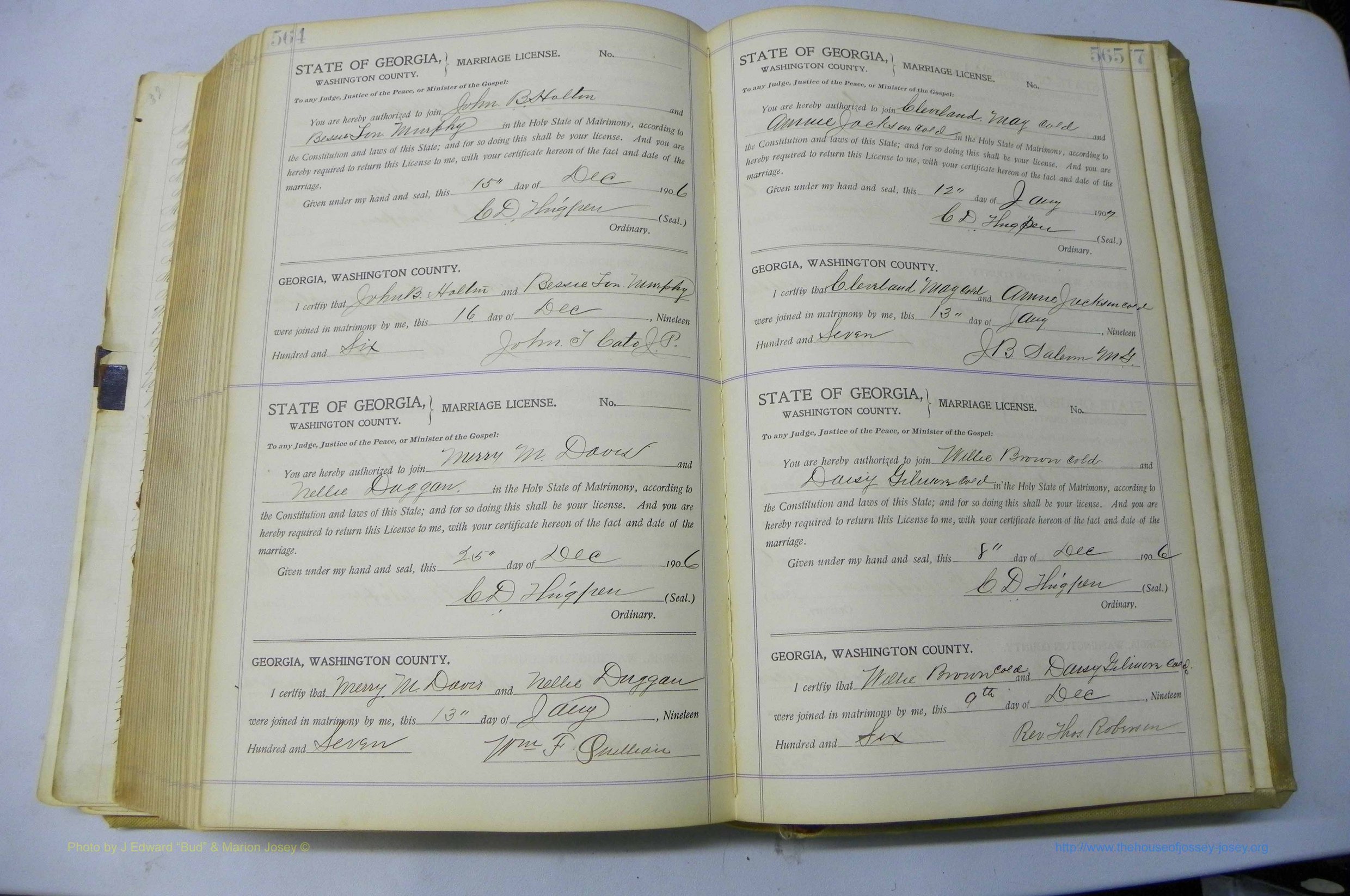 Was GA, Marriages Book J, 1903 - 1906, P 564-565.JPG