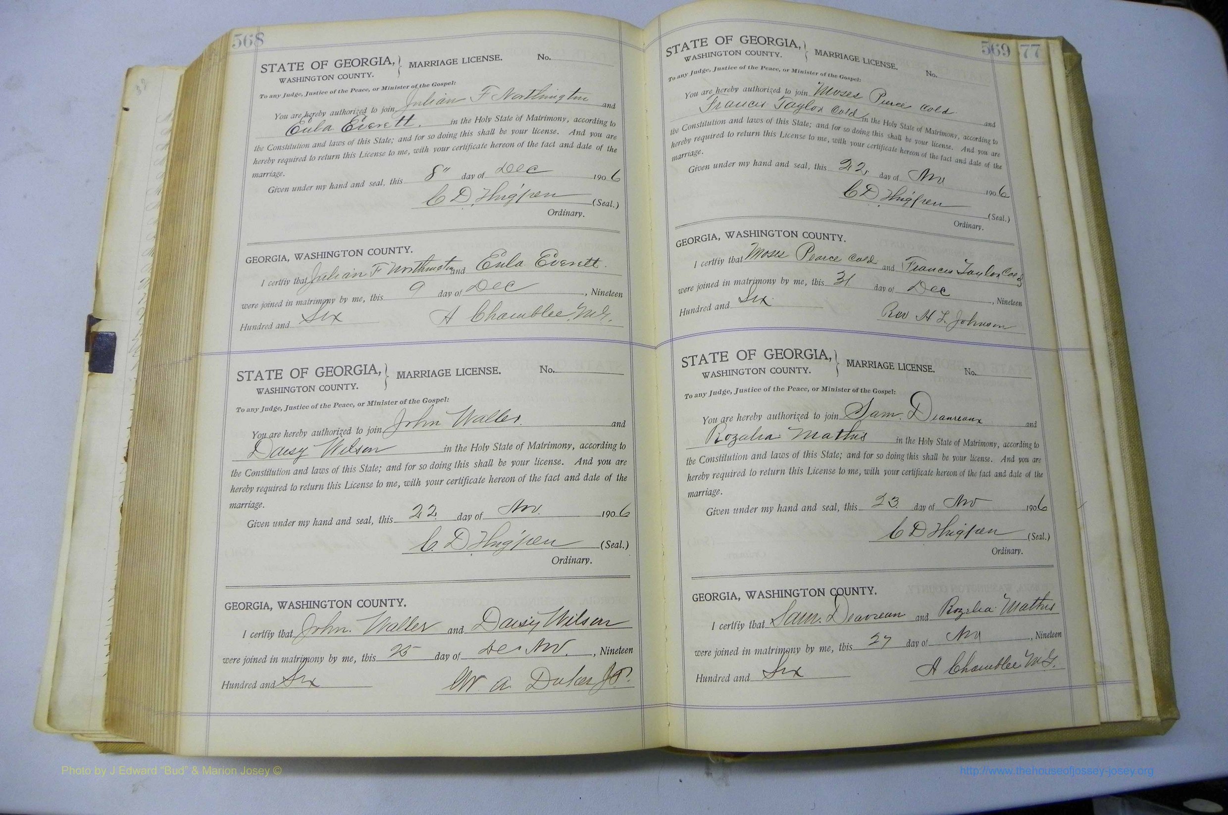 Was GA, Marriages Book J, 1903 - 1906, P 568-569.JPG