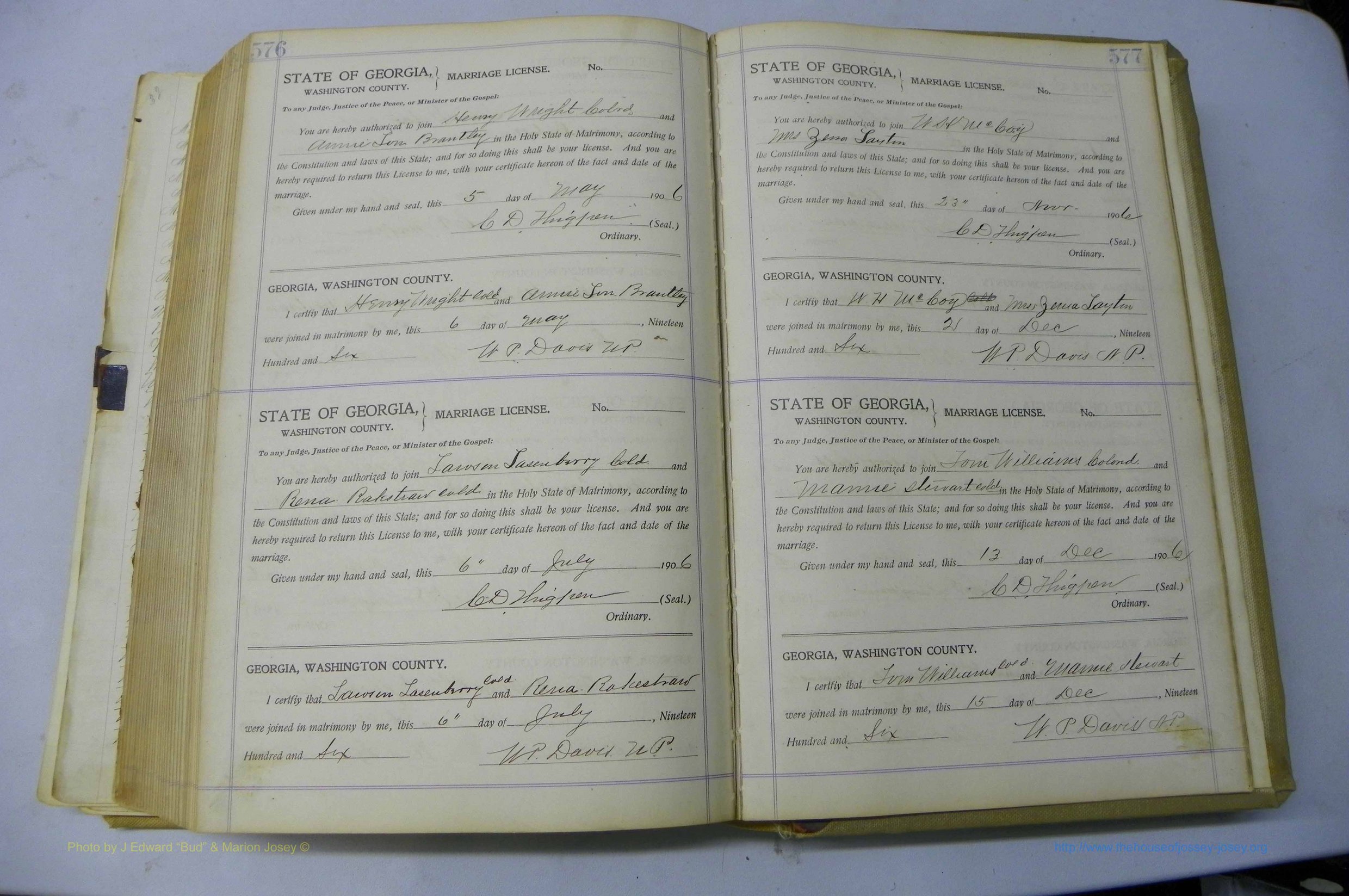 Was GA, Marriages Book J, 1903 - 1906, P 576-577.JPG