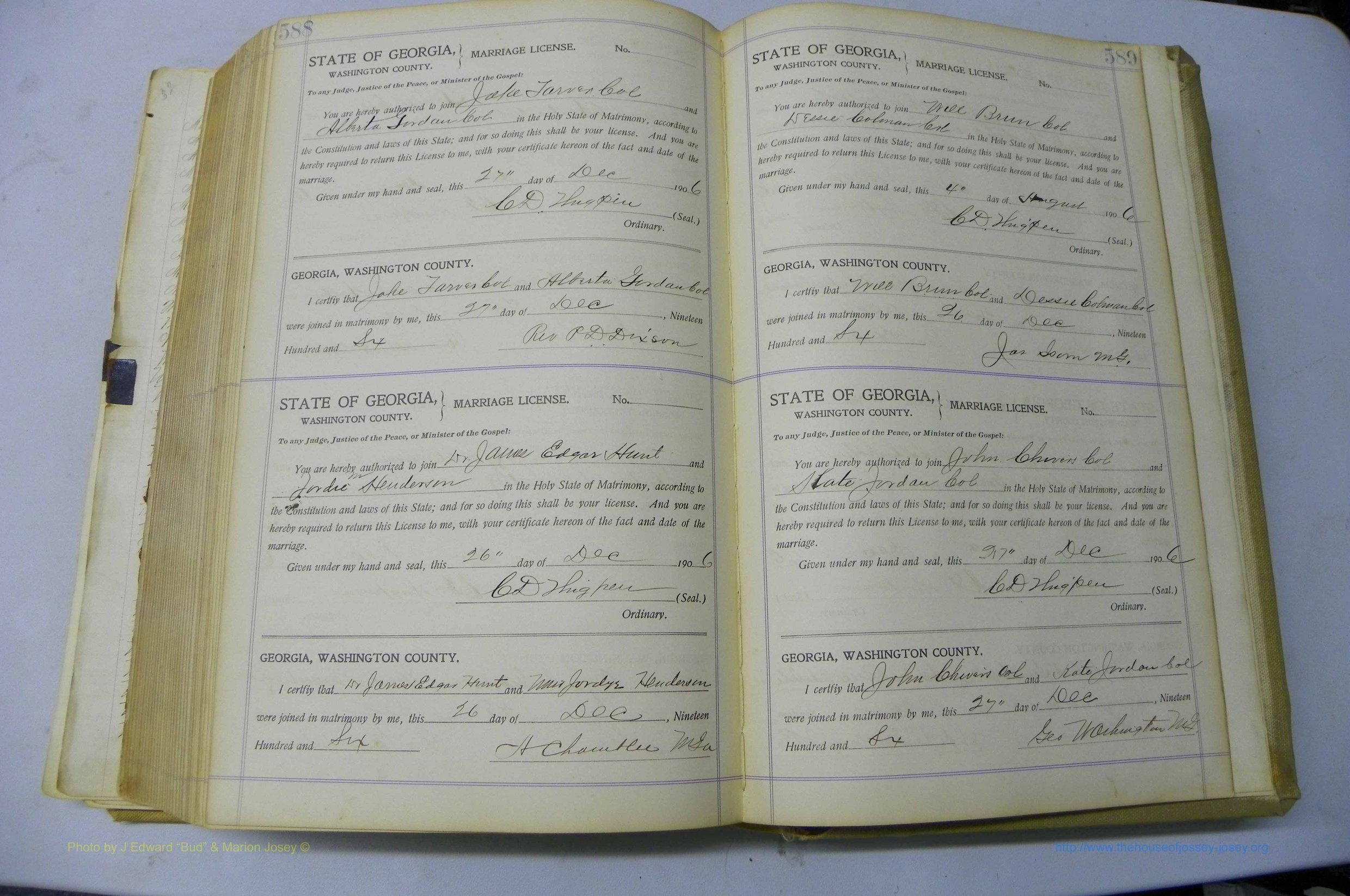 Was GA, Marriages Book J, 1903 - 1906, P 588-589.JPG