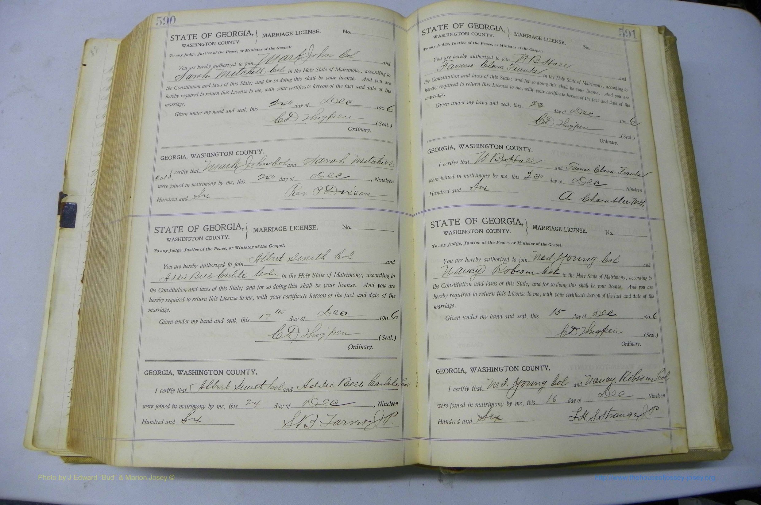 Was GA, Marriages Book J, 1903 - 1906, P 590-591.JPG