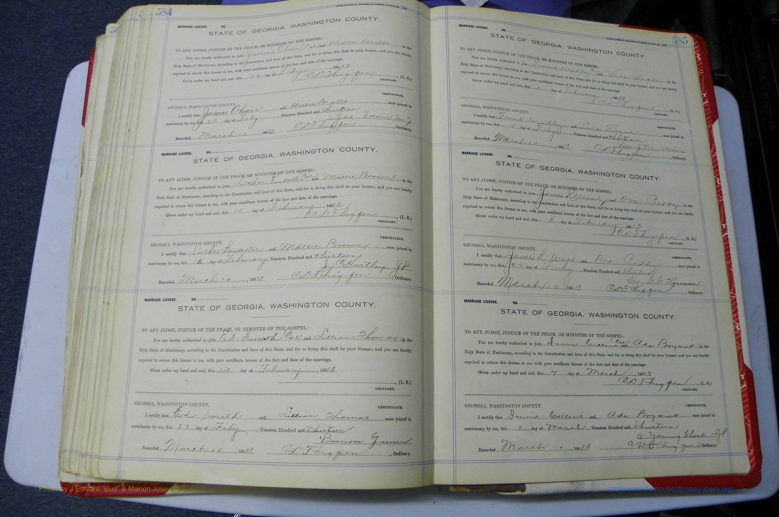 Was GA, Marriages Book K, 1907 - 1913, P 584-585.JPG