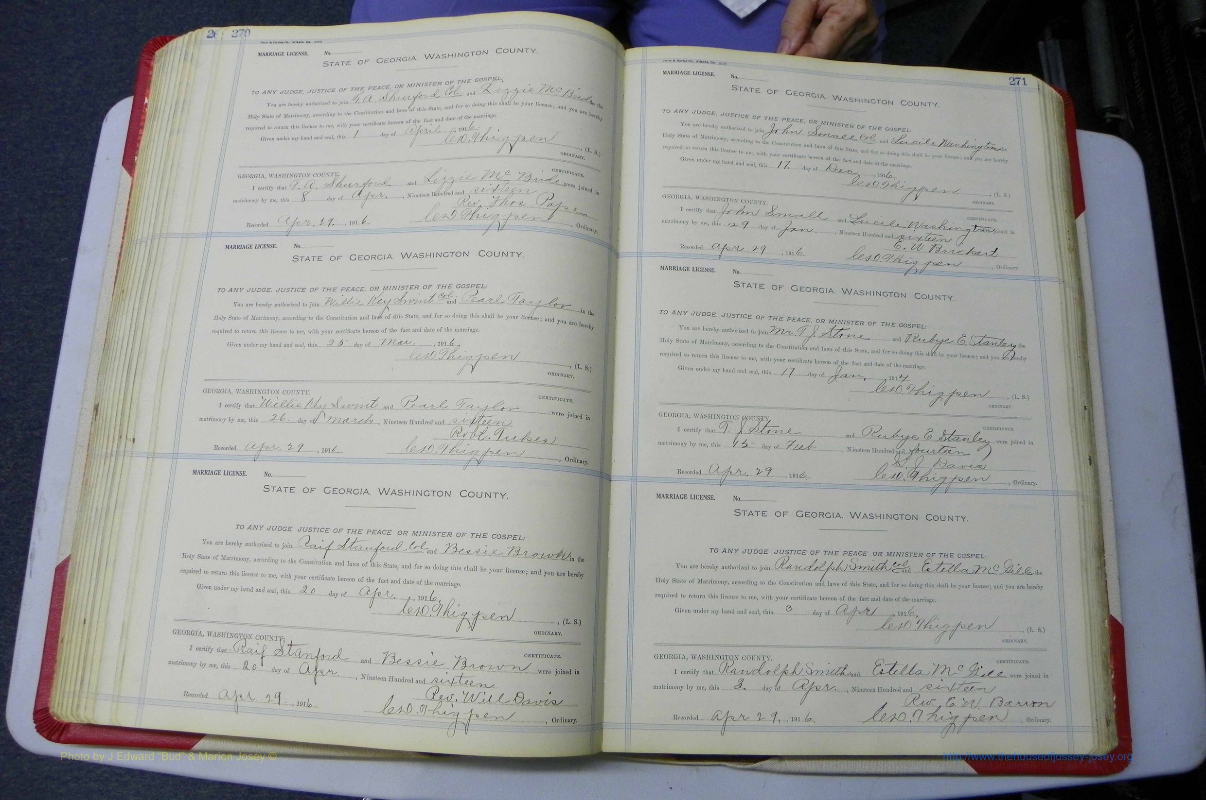 Was GA, Marriages Book L, 1913 - 1917, P 270-271.JPG