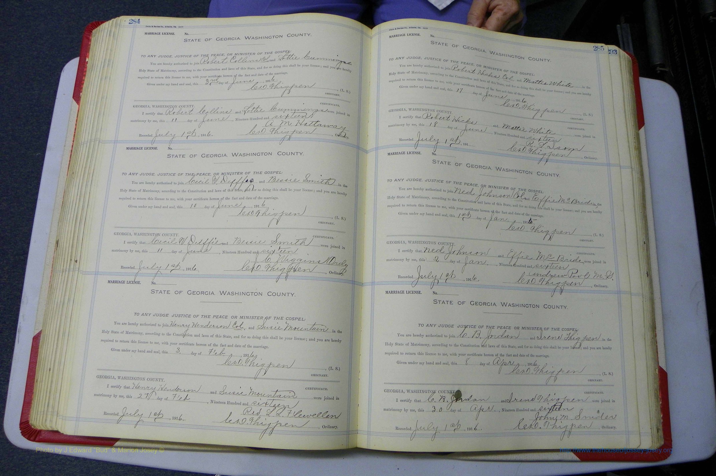 Was GA, Marriages Book L, 1913 - 1917, P 284-285.JPG