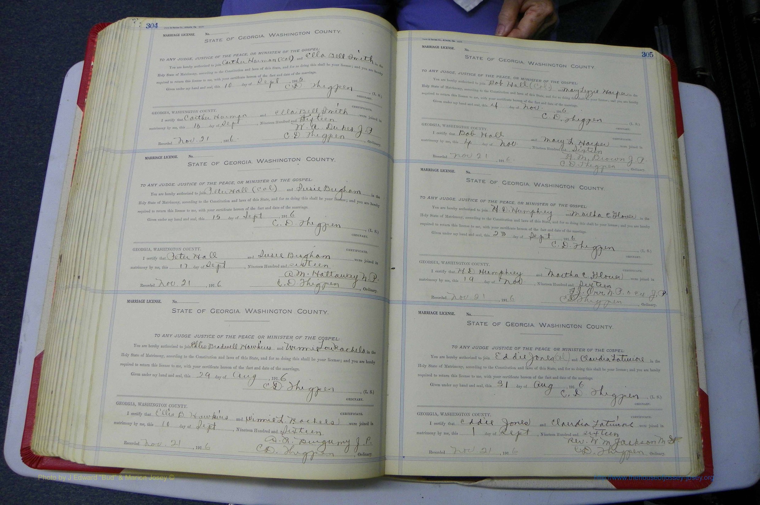 Was GA, Marriages Book L, 1913 - 1917, P 304-305.JPG