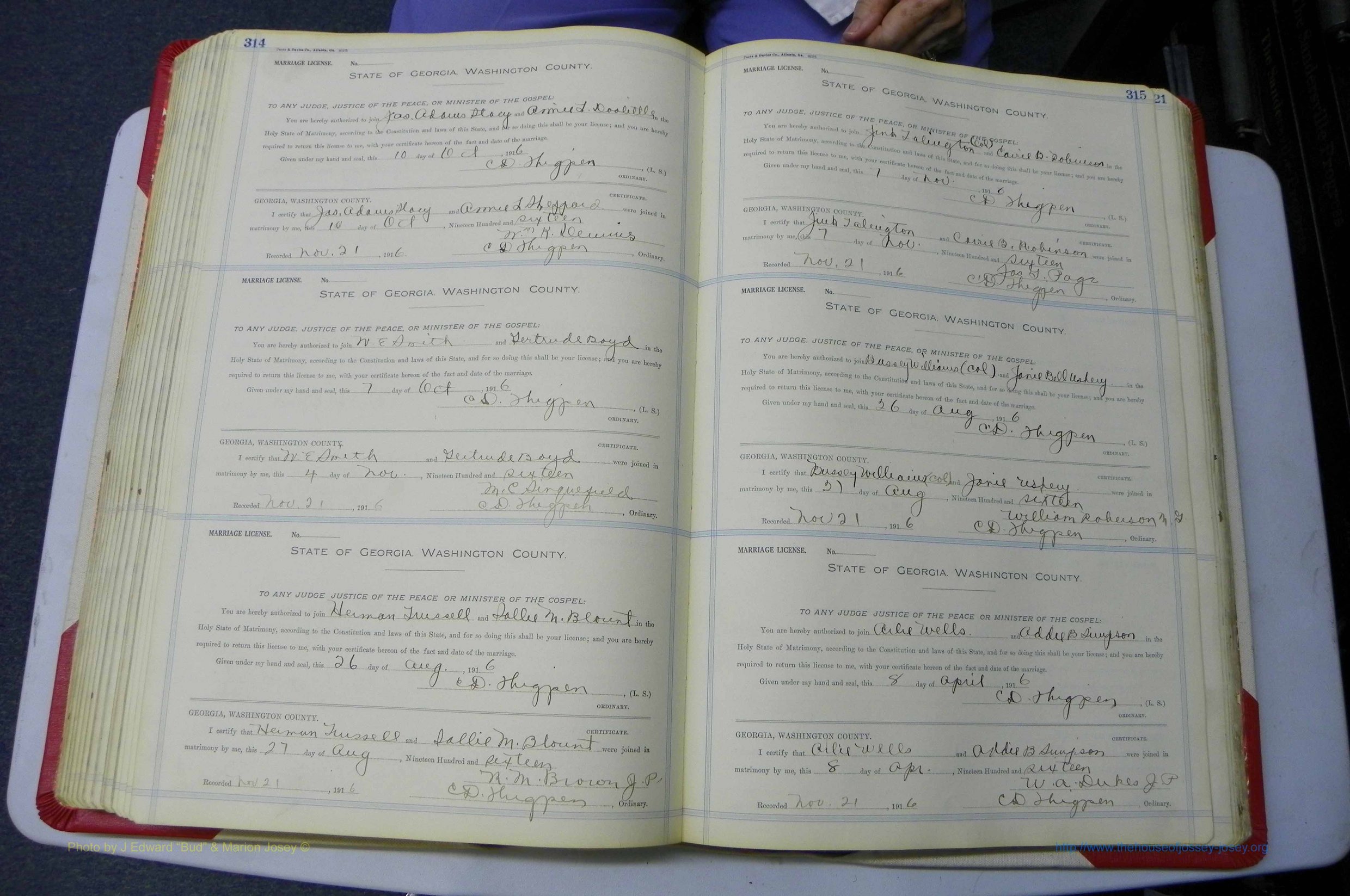 Was GA, Marriages Book L, 1913 - 1917, P 314-315.JPG