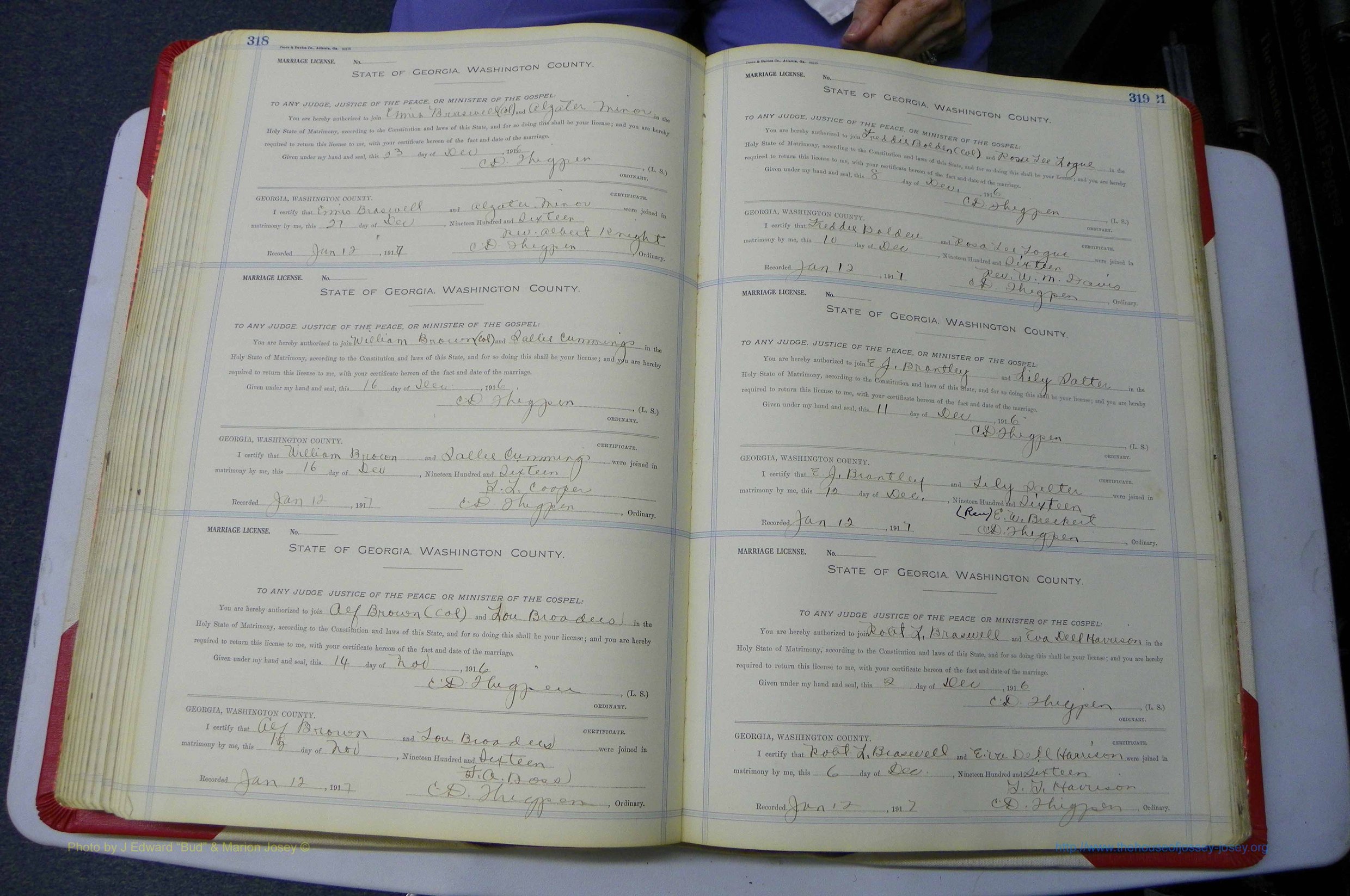 Was GA, Marriages Book L, 1913 - 1917, P 318-319.JPG