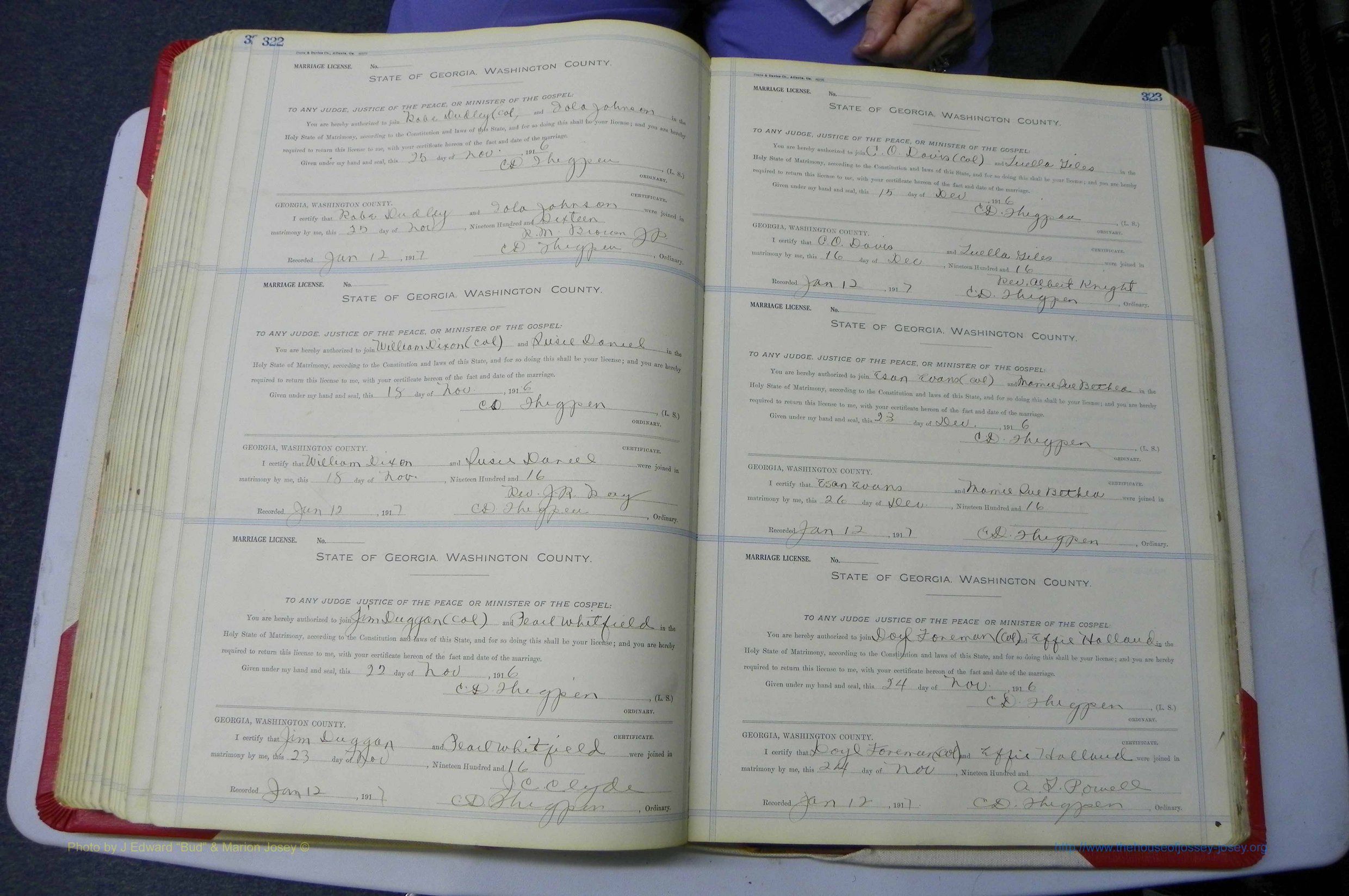 Was GA, Marriages Book L, 1913 - 1917, P 322-323.JPG