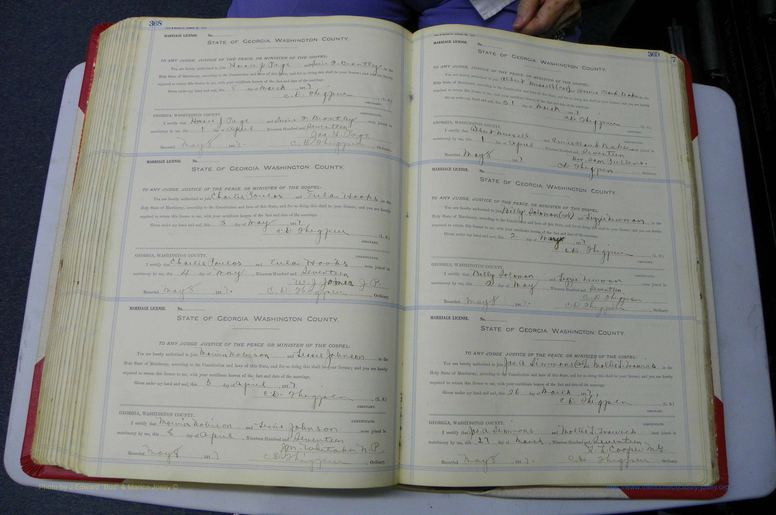 Was GA, Marriages Book L, 1913 - 1917, P 368-369.JPG