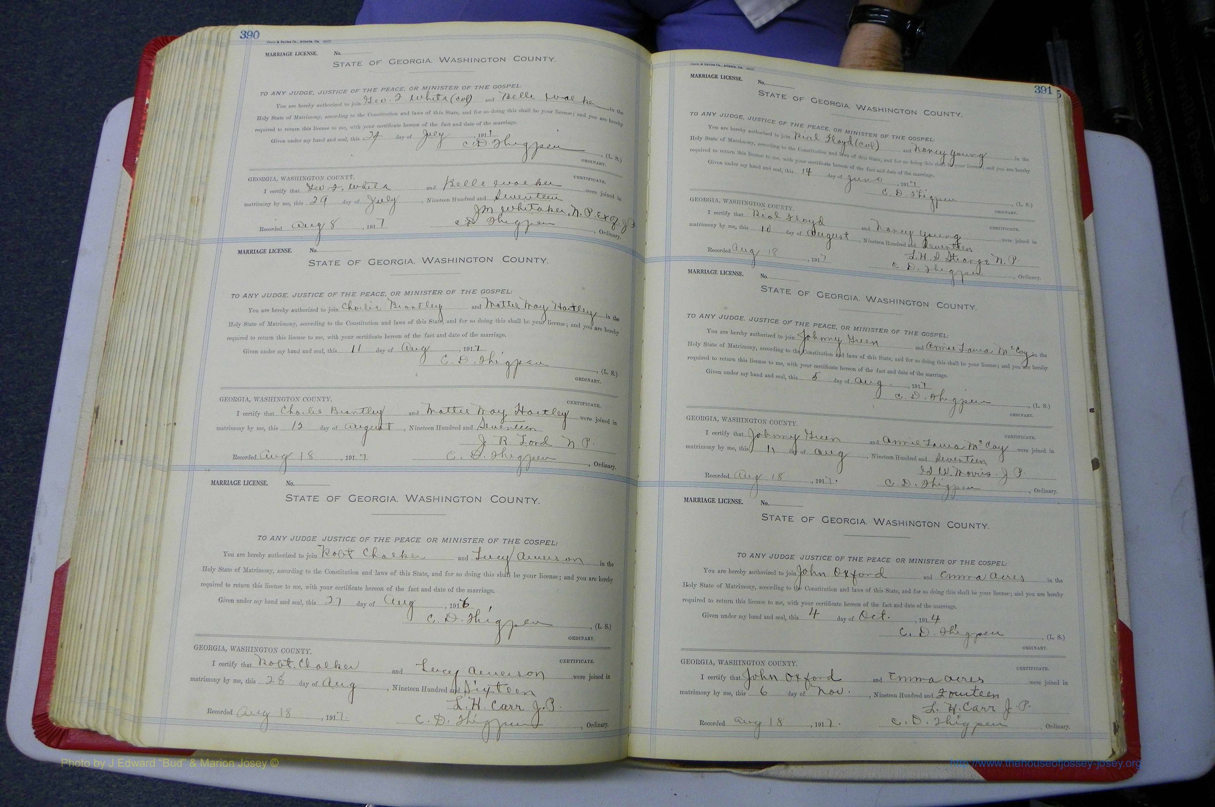 Was GA, Marriages Book L, 1913 - 1917, P 390-391.JPG