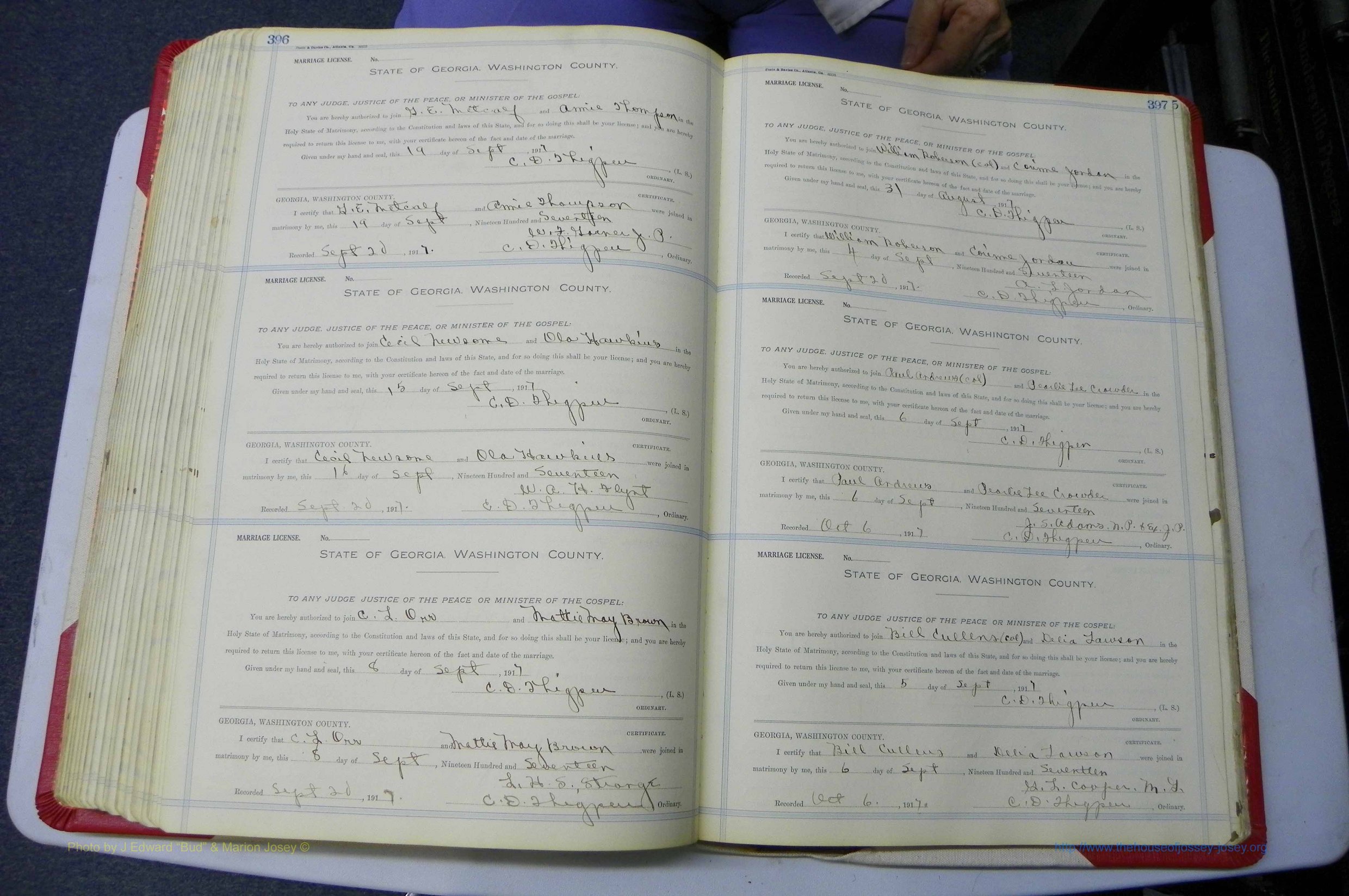 Was GA, Marriages Book L, 1913 - 1917, P 396-397.JPG