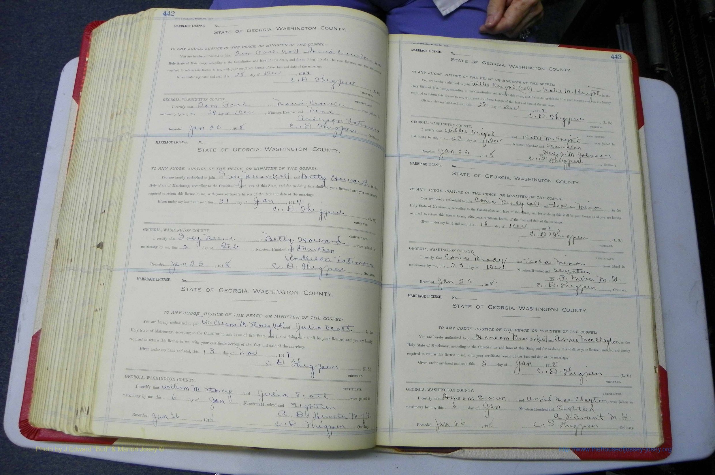 Was GA, Marriages Book L, 1913 - 1917, P 442-443.JPG