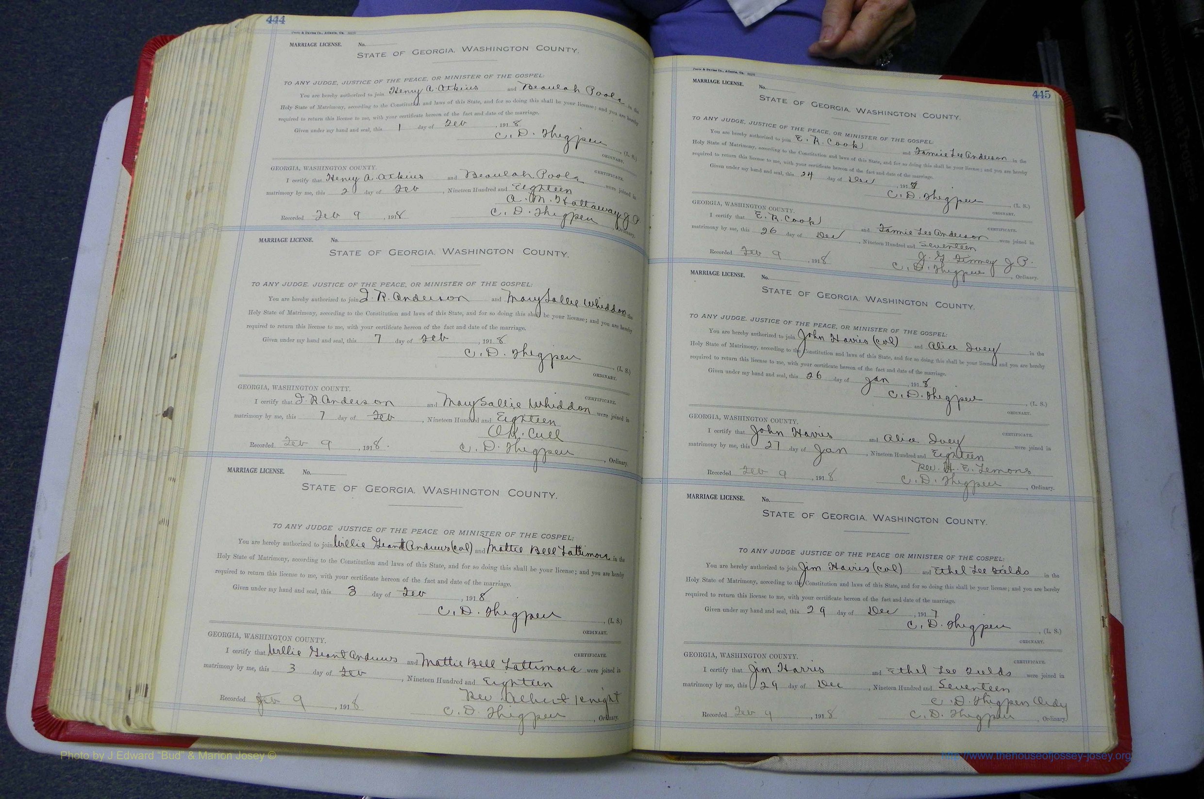 Was GA, Marriages Book L, 1913 - 1917, P 444-445.JPG