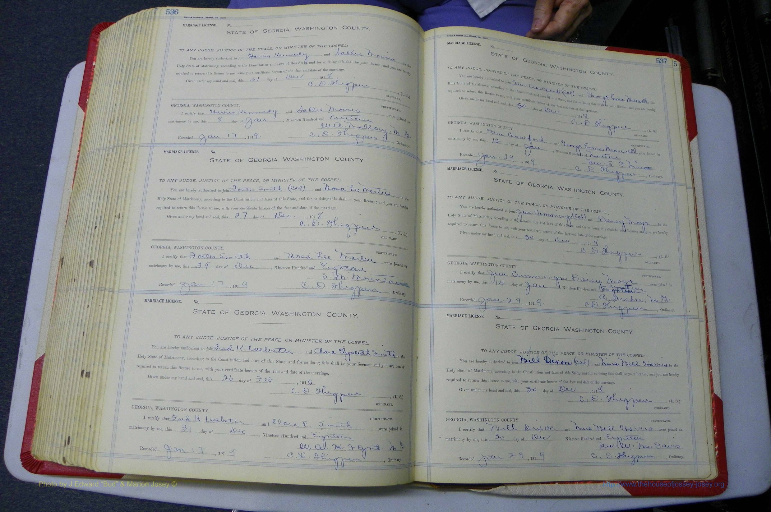 Was GA, Marriages Book L, 1913 - 1917, P 536-537.JPG