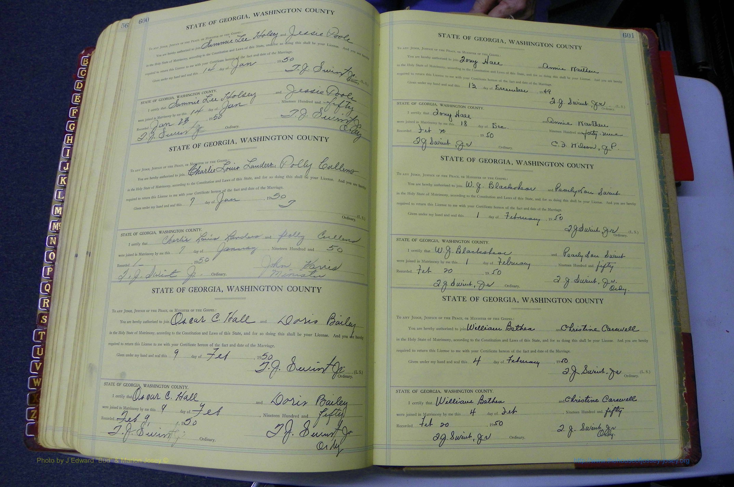 Was GA, Mar. Book P, 1938 - 1951, Col, P 600-601.JPG