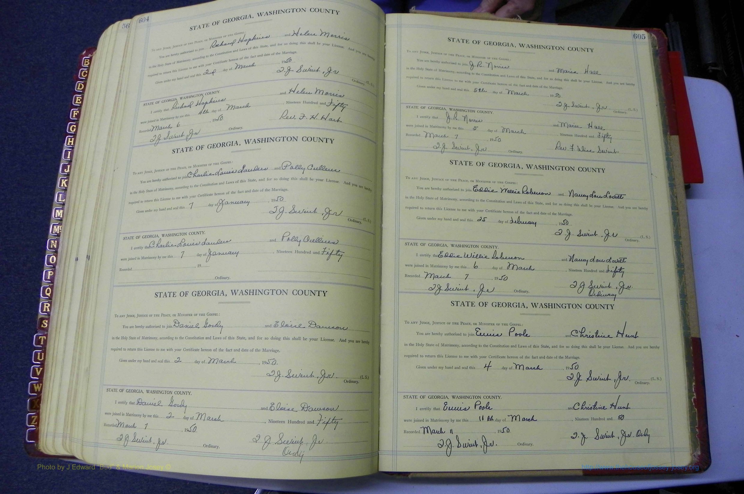 Was GA, Mar. Book P, 1938 - 1951, Col, P 604-605.JPG